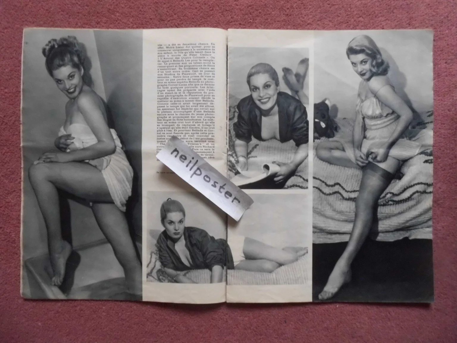 FROU FROU (1950s) risqué French mag MARILYN MONROE COVER, BELINDA LEE, изображение 3
