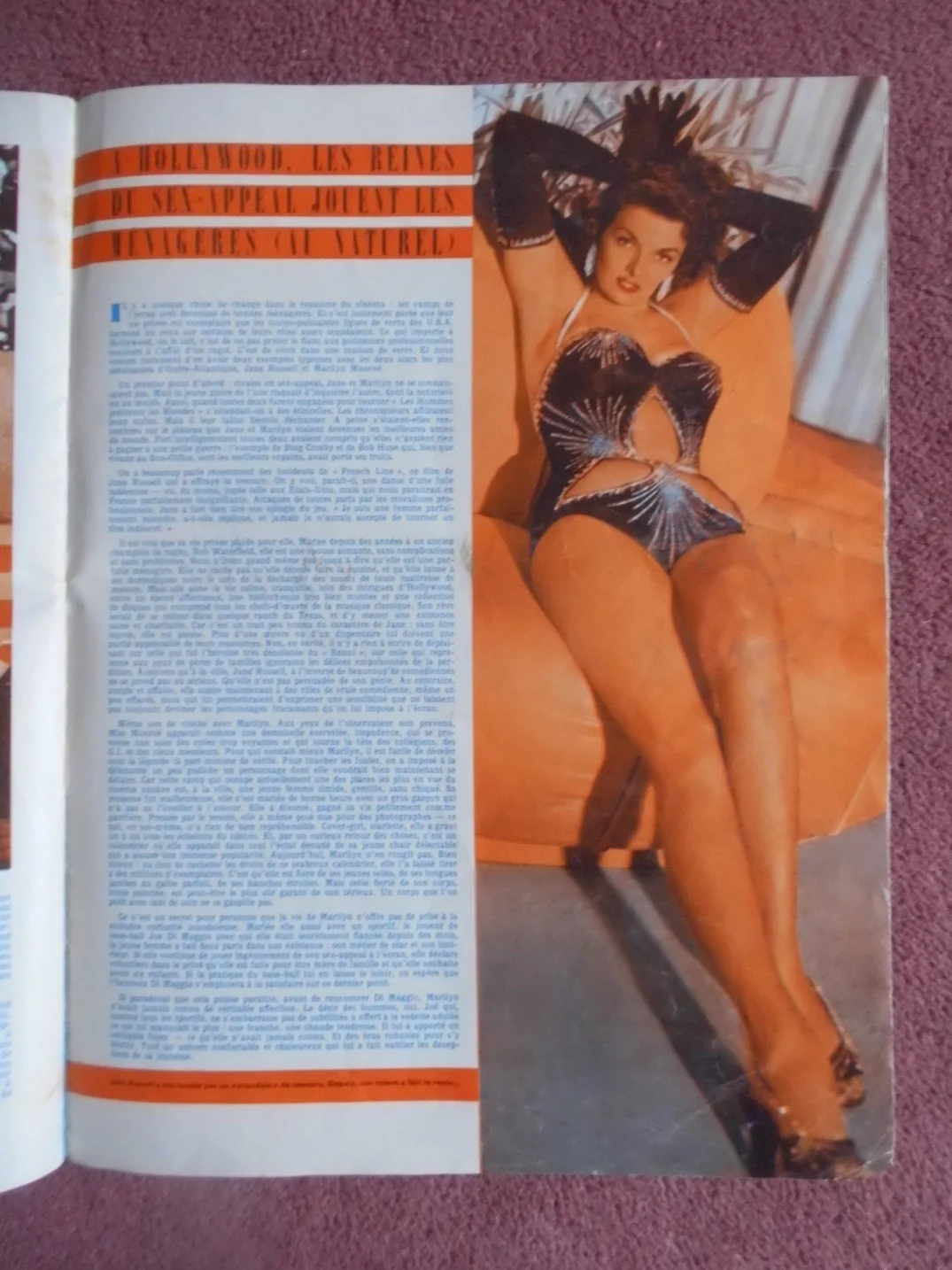 FROU FROU (1950s) risqué French mag MARILYN MONROE COVER, BELINDA LEE, изображение 4