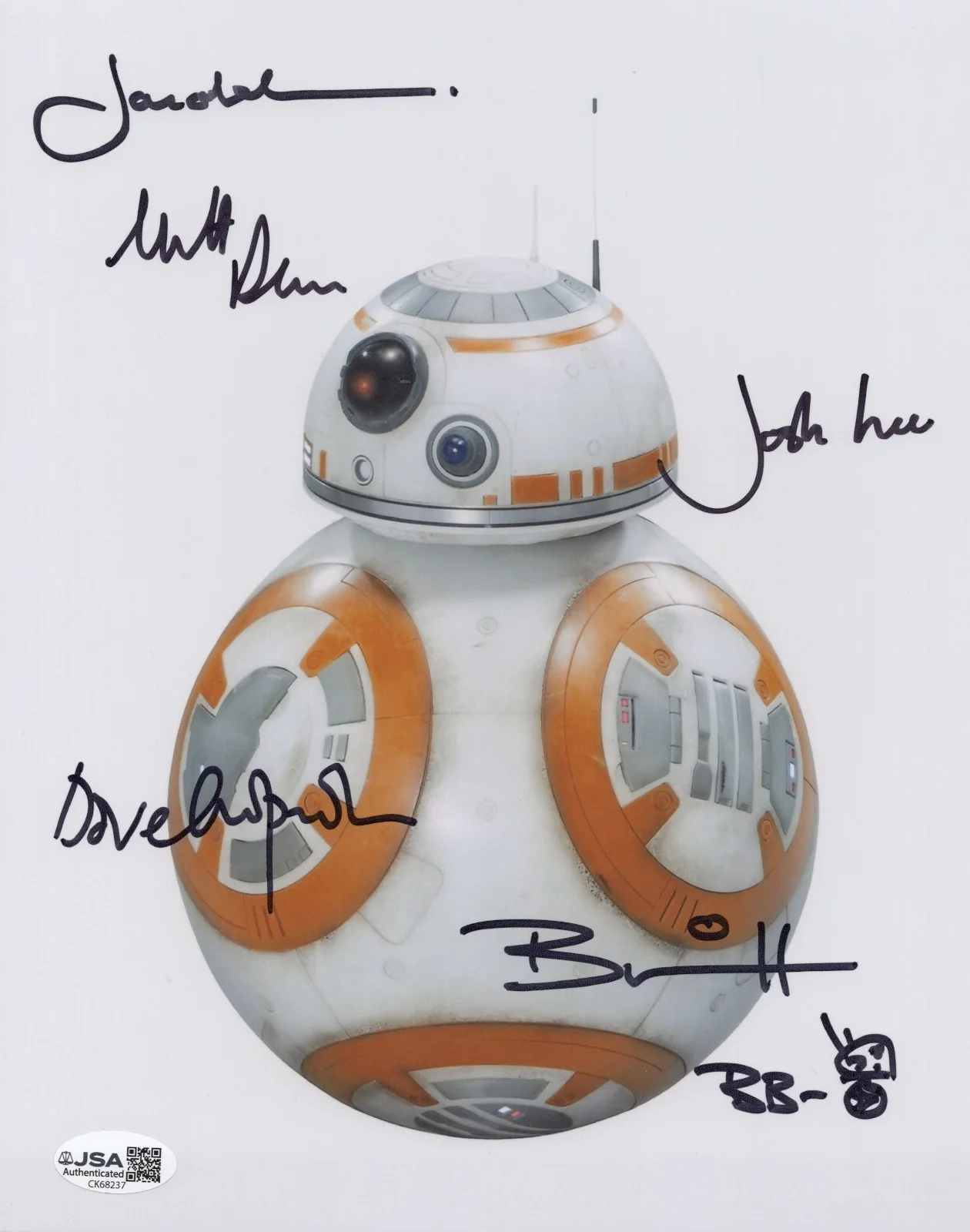 Chapman, Davies, Denton, Herring & Lee — Star Wars BB-8 8x10 photo signed Chapman, Davies, Denton, Herring, Lee JSA COA