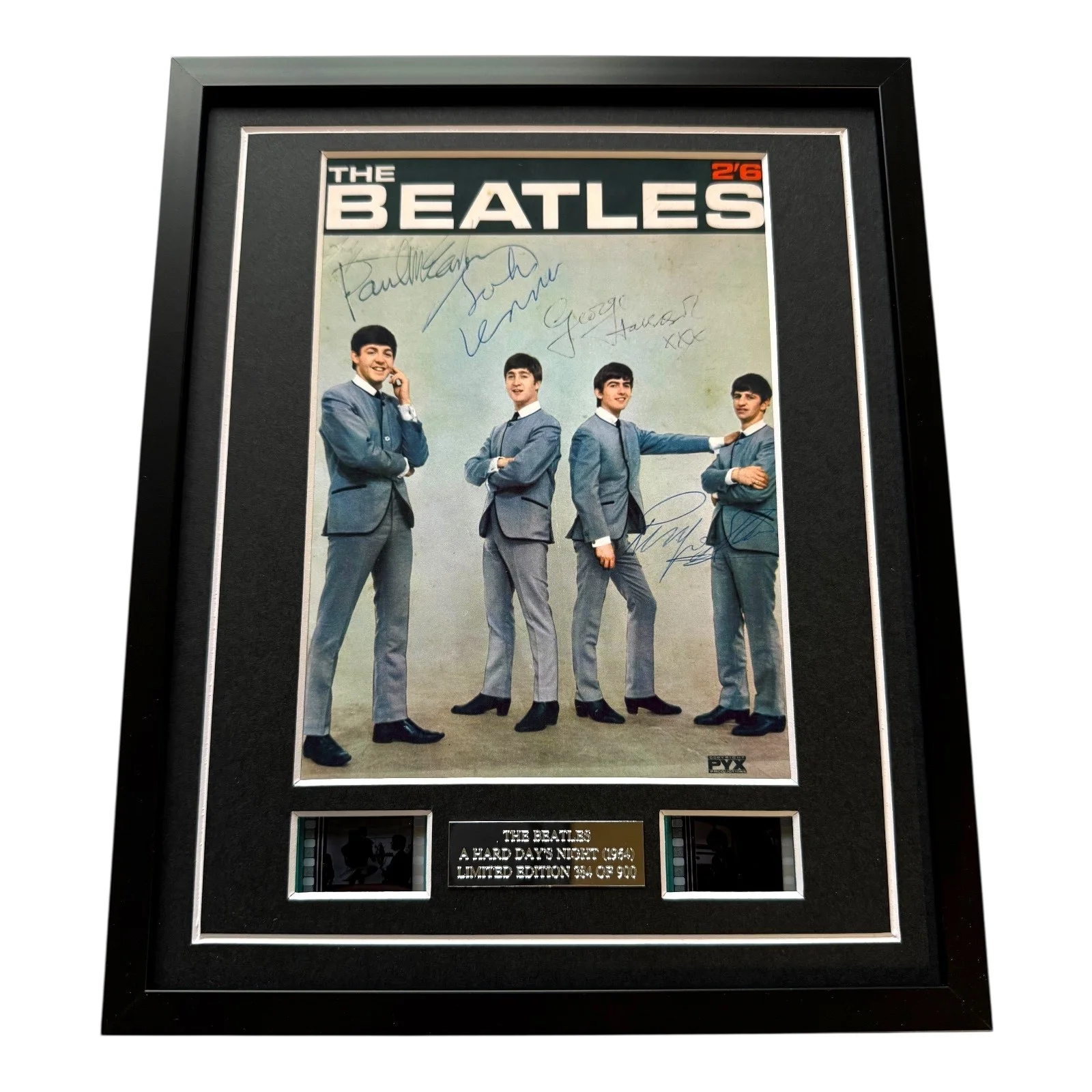 THE BEATLES Signed A HARD DAYS NIGHT BEATLES FILM CELL FRAMED GIFTS Includes COA, image 2