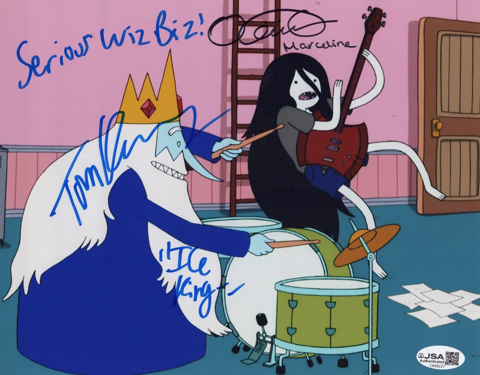 Tom Kenny & Olivia Olson — Adventure Time 8x10 photo signed by Tom Kenny & Olivia Olson JSA COA