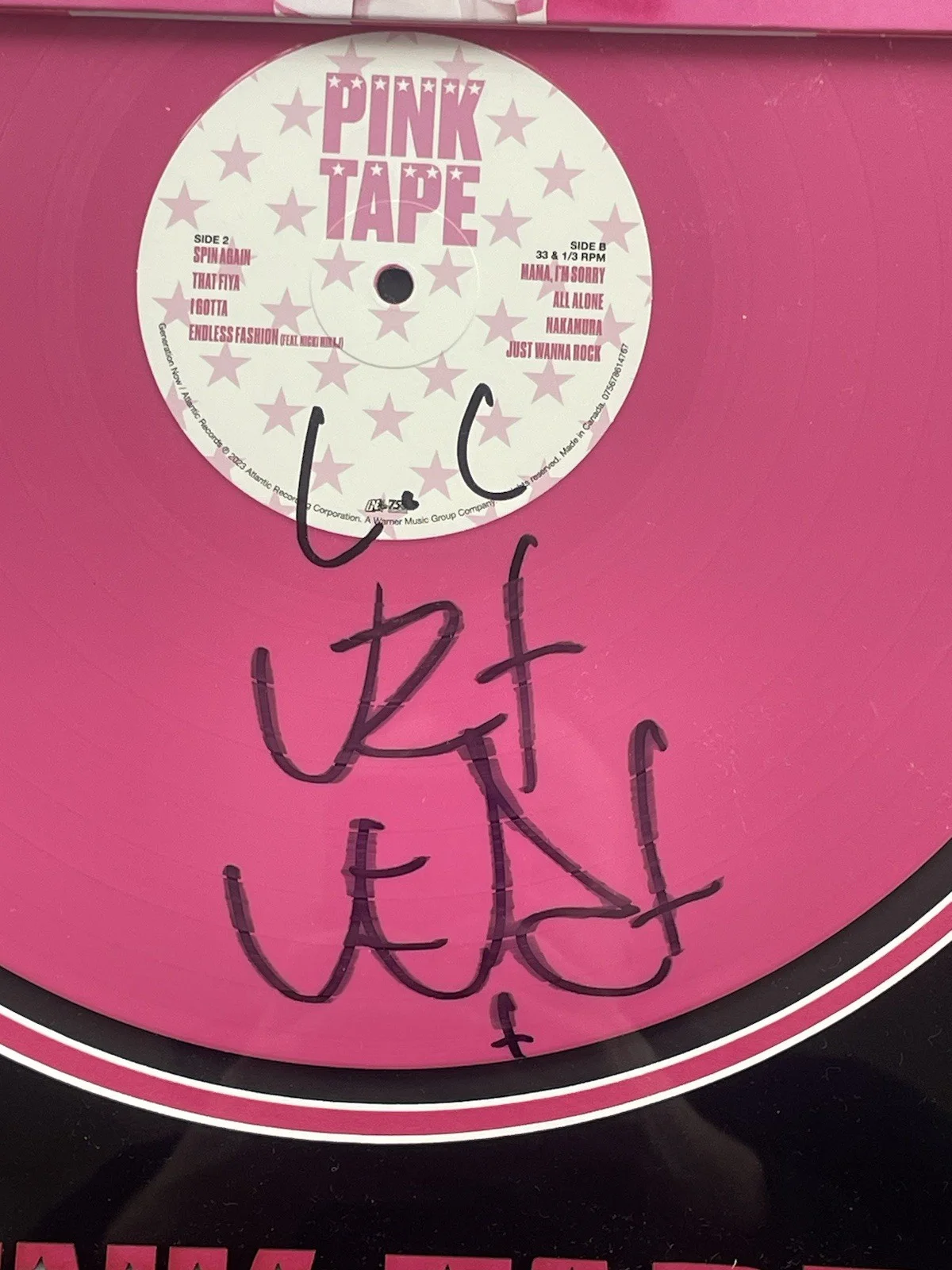 Lil Uzi Vert Signed Autographed Framed Pink Tape Vinyl 22x30 Psa/Dna Full Coa, image 2
