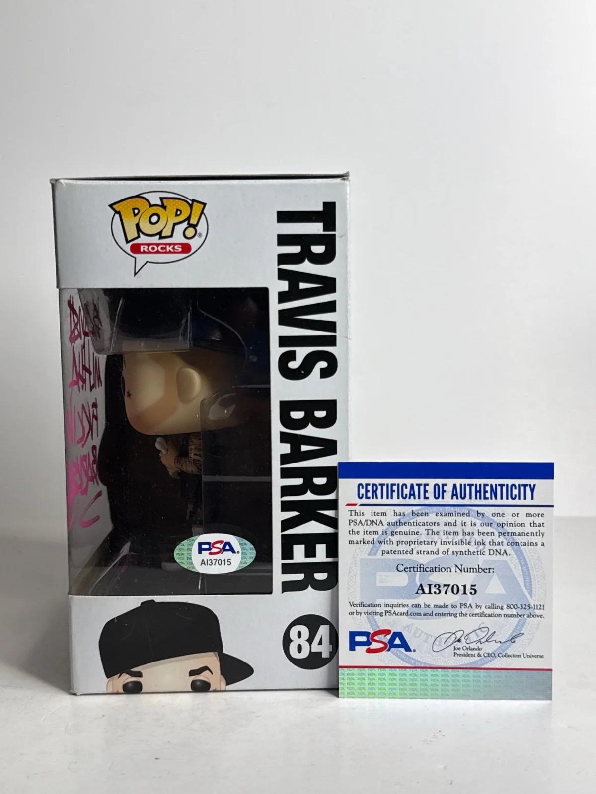 Travis Barker Signed Blink 182 Funko #84 'MuthaF**kin' PSA AI37015, image 2