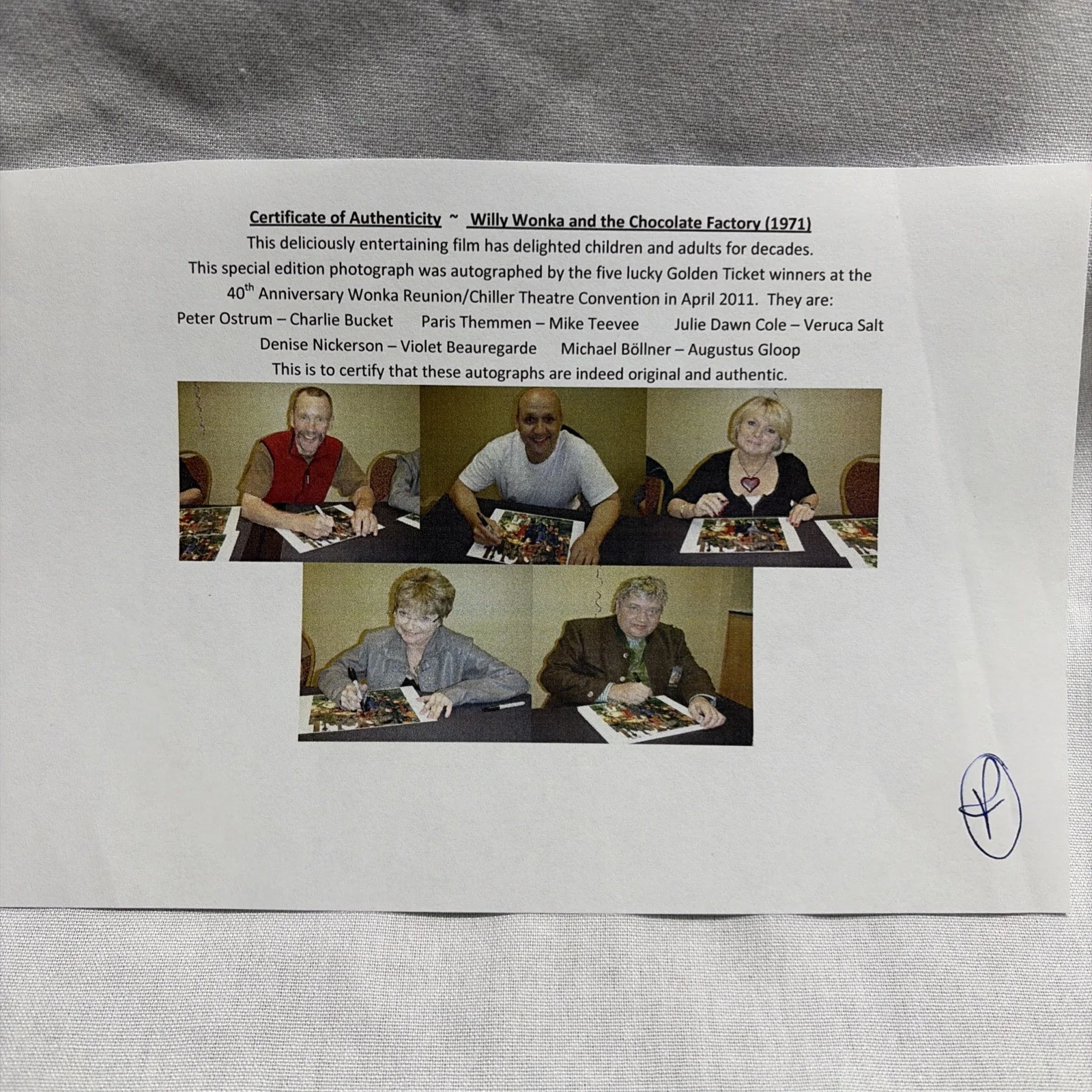5 Original Child Actors — WILLY WONKA AND THE CHOCOLATE FACTORY Photo & Golden Ticket 5 KIDS Signed 8.5x10, изображение 3