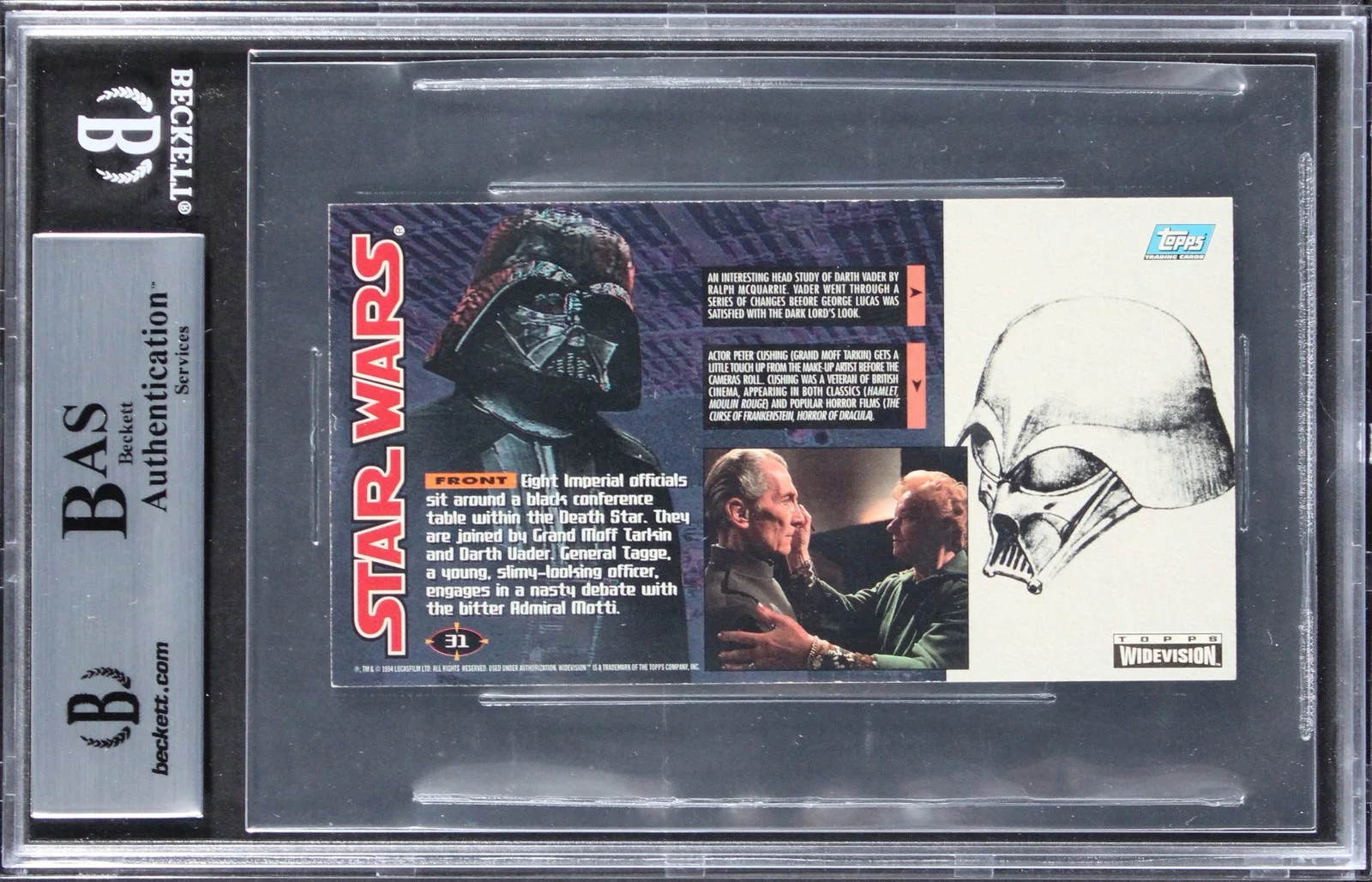 Leslie Schofield, Patrick Jordan — (2) Schofield & Jordan Signed 1995 Star Wars Widevision #31 Card BAS Slabbed, image 2