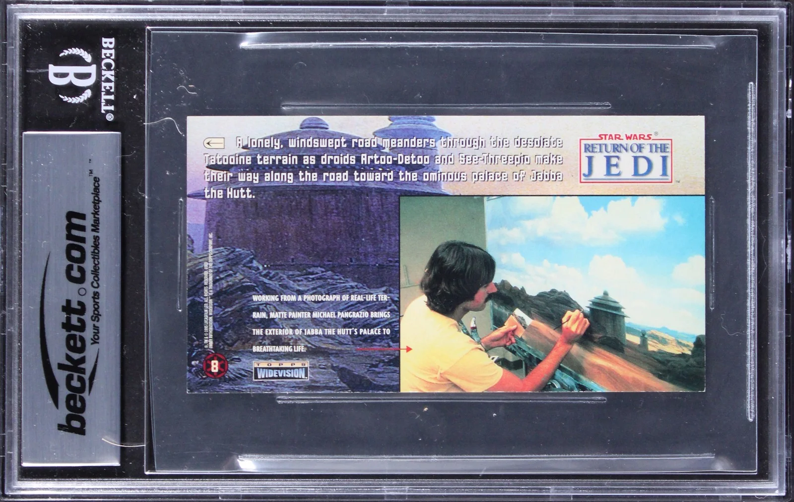 Hiro Narita, Jeanne Lauren, Neil Krepela — (3) Narita +2 Signed 1996 Star Wars ROTJ Widevision #8 Card Auto 10! BAS Slabbed, изображение 2