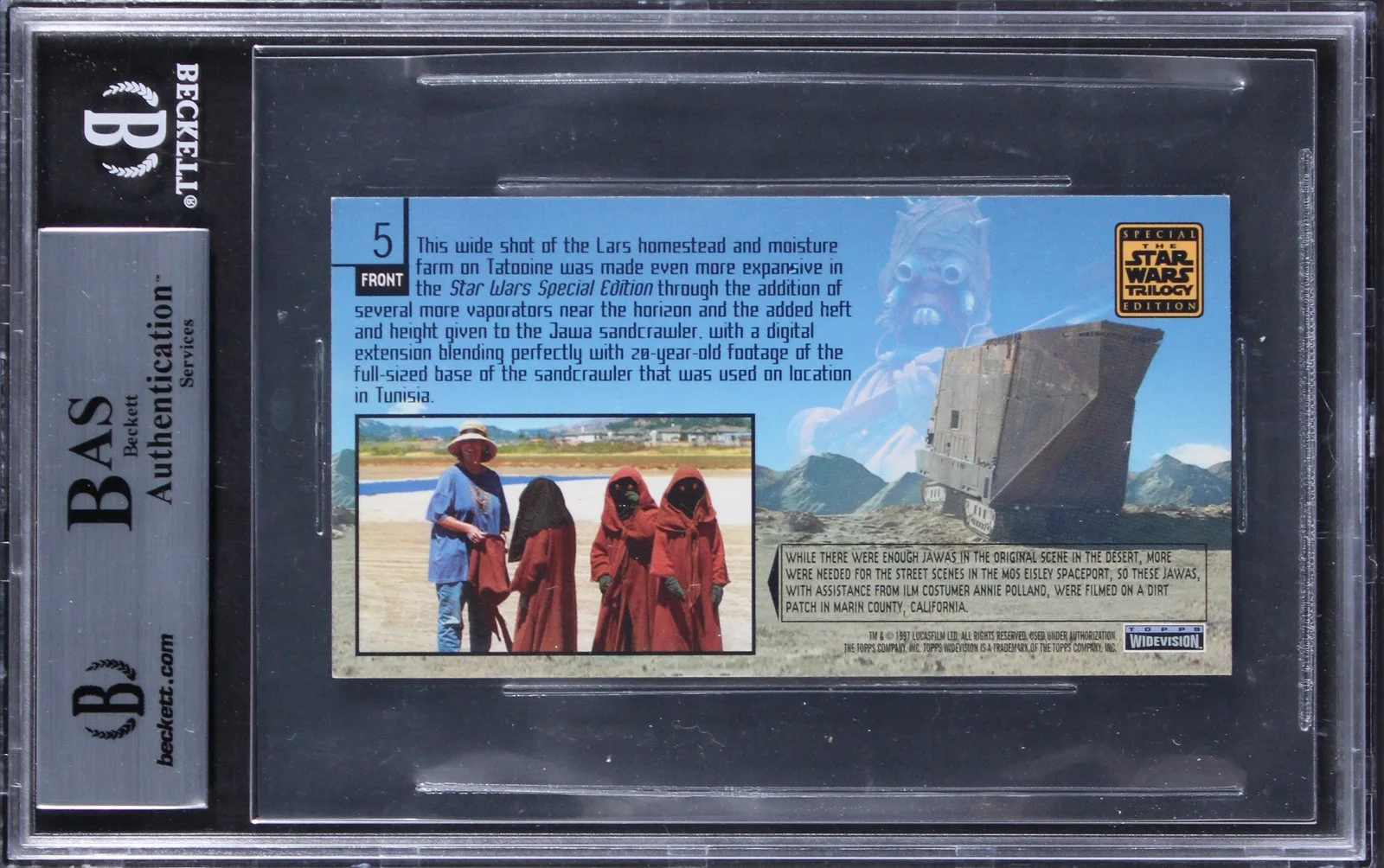 Frazer Diamond, Tim Donaldson, Andrea Wickman Miller, Rusty Goff — (4) Diamond, Goffe +2 Signed 1997 Star Wars Trilogy Special #5 Card BAS Slabbed, изображение 2