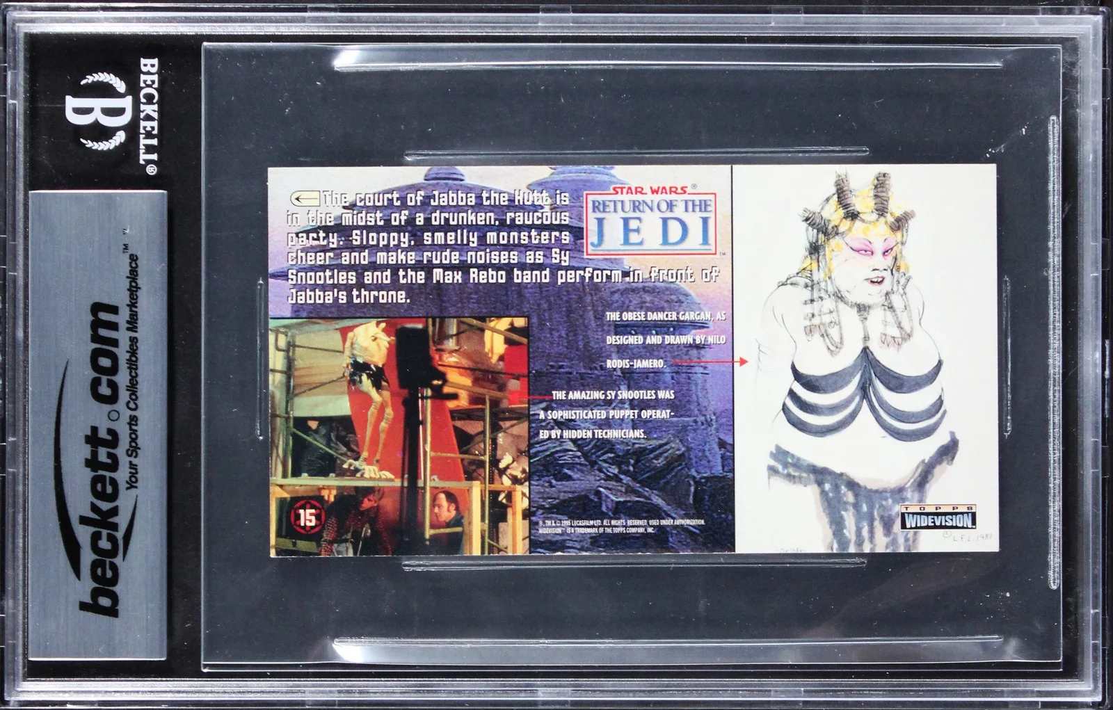 Simon J. Williamson, Michael Carter — (2) Carter & Williamson Signed 1996 Star Wars ROTJ #15 Card Auto 10! BAS Slabbed, изображение 2