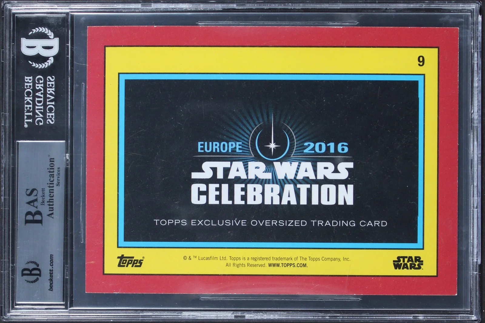 Paul Huston, Charlie Bailey, Ease Owyeung — (3) Huston +3 Signed 2016 Star Wars Celebration Europe OVS #9 Card BAS Slabbed, изображение 2