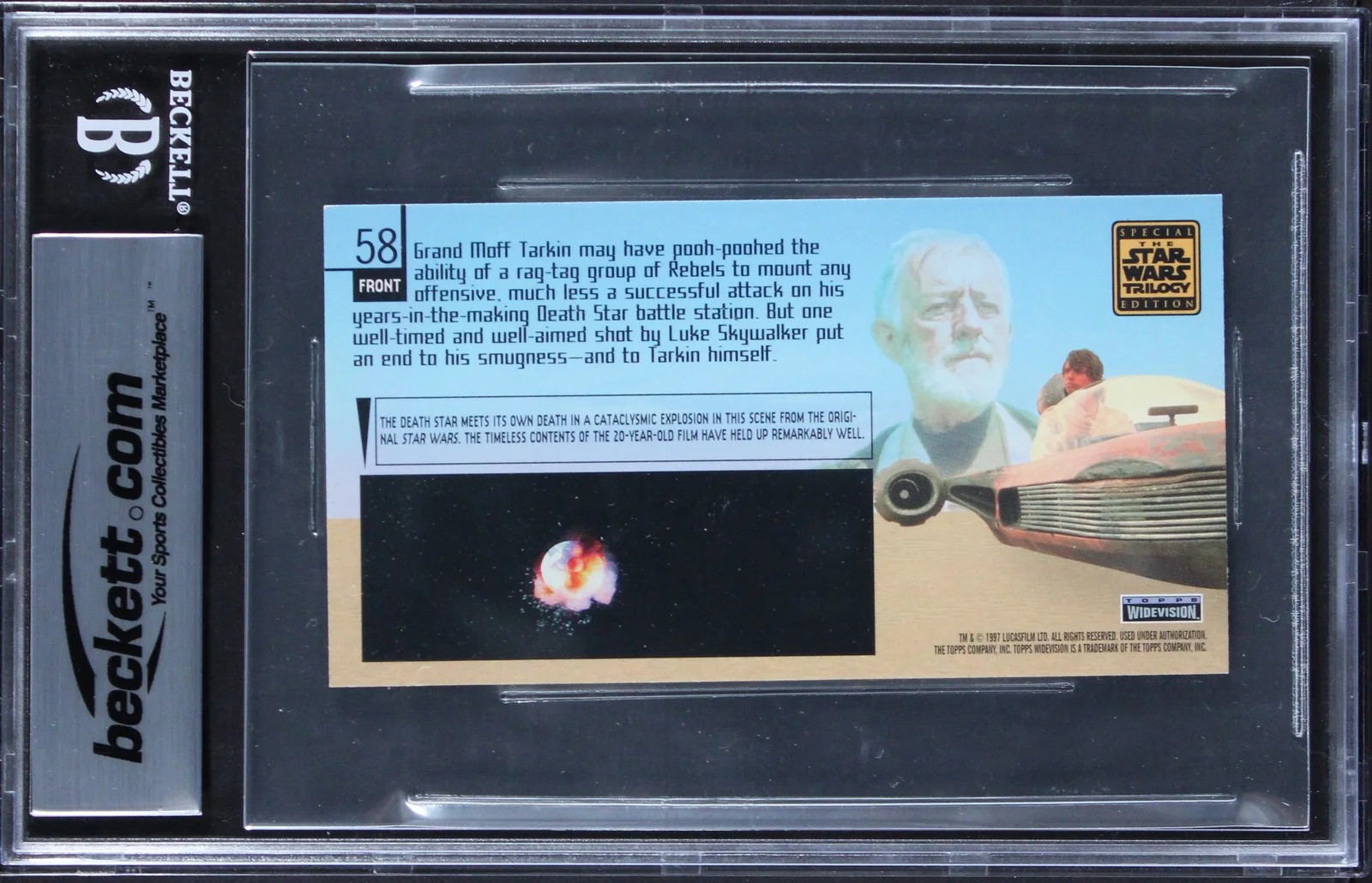 Steve Gawley, Paul Huston — (2) Gawley & Huston Signed 1997 Star Wars TSE #58 Card Auto 10! BAS Slabbed, image 2
