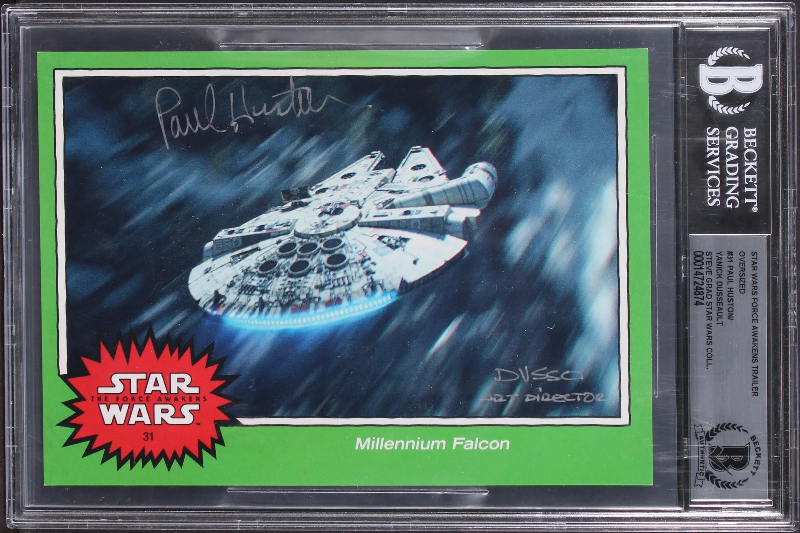 Paul Huston & Yanick Dusseault — (2) Huston & Dusseault Signed 2015 Star Wars FA Trailer OVS #31 Card BAS Slab