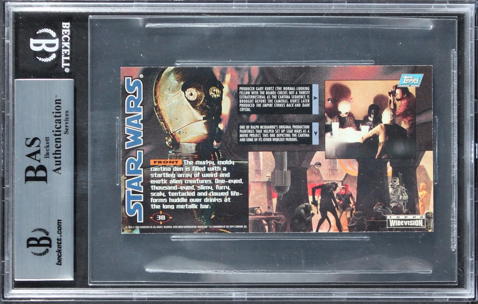 Penny McCarthy, Kim Falkinburg — (2) McCarthy & Falkinburg Signed 1995 Star Wars Widevision #38 Card BAS Slabbed, image 2