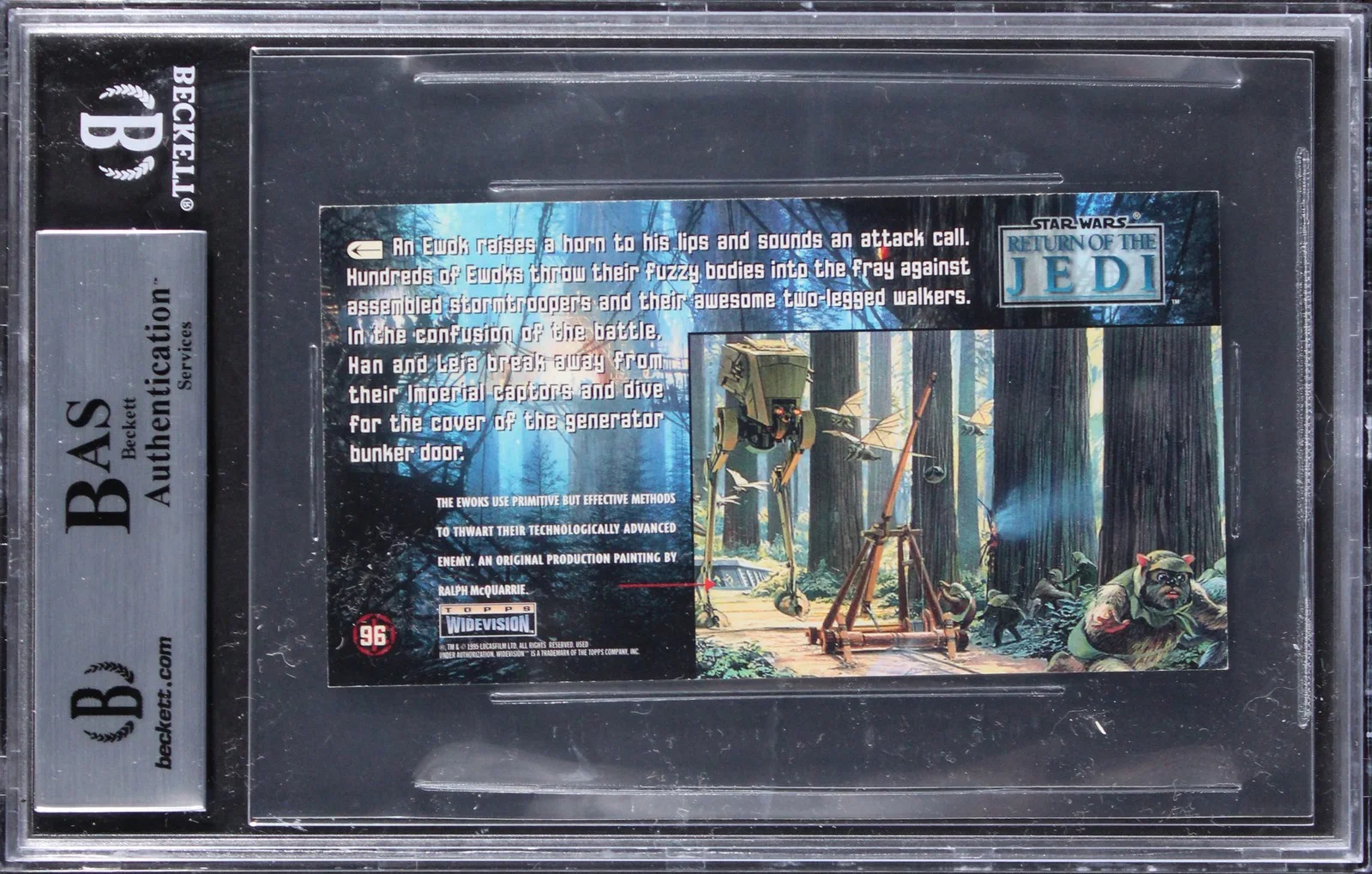 Paul Huston, Kevin Pike — (2) Huston & Pike Signed 1996 Star Wars ROTJ Widevision #99 Card BAS Slabbed, изображение 2