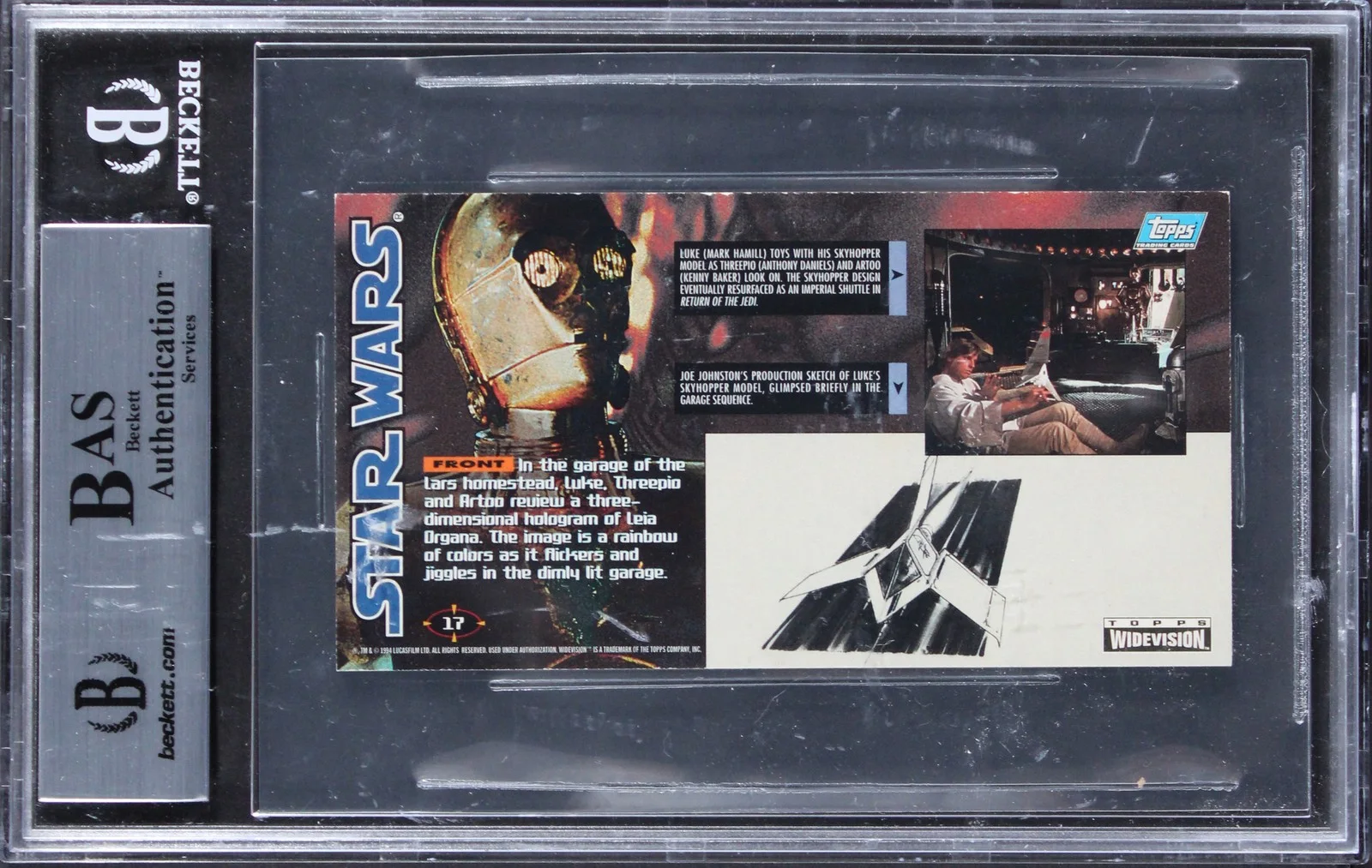 Dennis Muren, Bruce Green — Dennis Muren & Bruce Green Signed 1995 Star Wars Widevision #17 Card BAS Slabbed, изображение 2