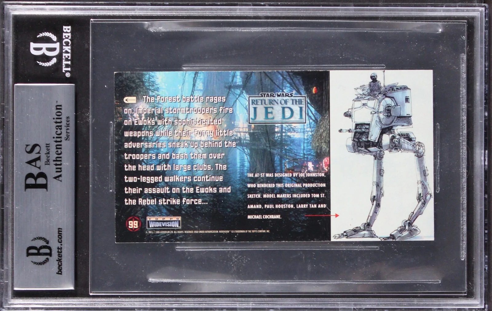 Paul Huston, Kevin Pike — (2) Huston & Pike Signed 1996 Star Wars ROTJ Widevision #99 Card BAS Slabbed, изображение 2