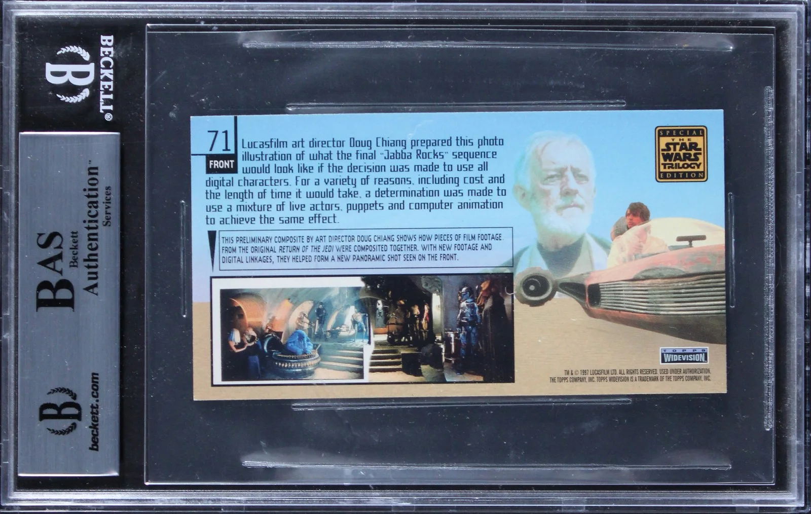 Judy Elkins, Eben Stromquist — (2) Elkins & Stromquist "w/Insc" Signed 1997 SW Trilogy SE #71 Card BAS Slabbed, image 2