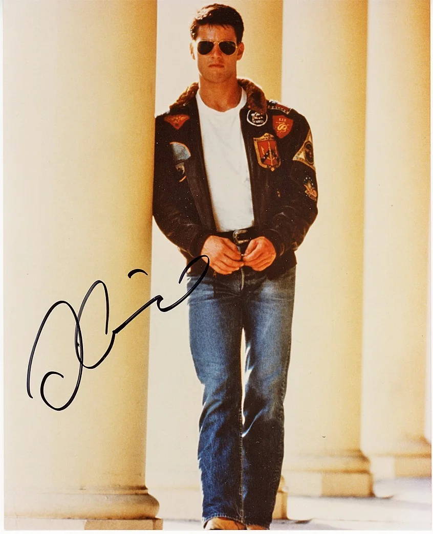 Tom Cruise — -Raro- TOP GUN -TOM CRUISE- MEARS Assinado/Autógrafo/Automático Foto de Filme 8x10
