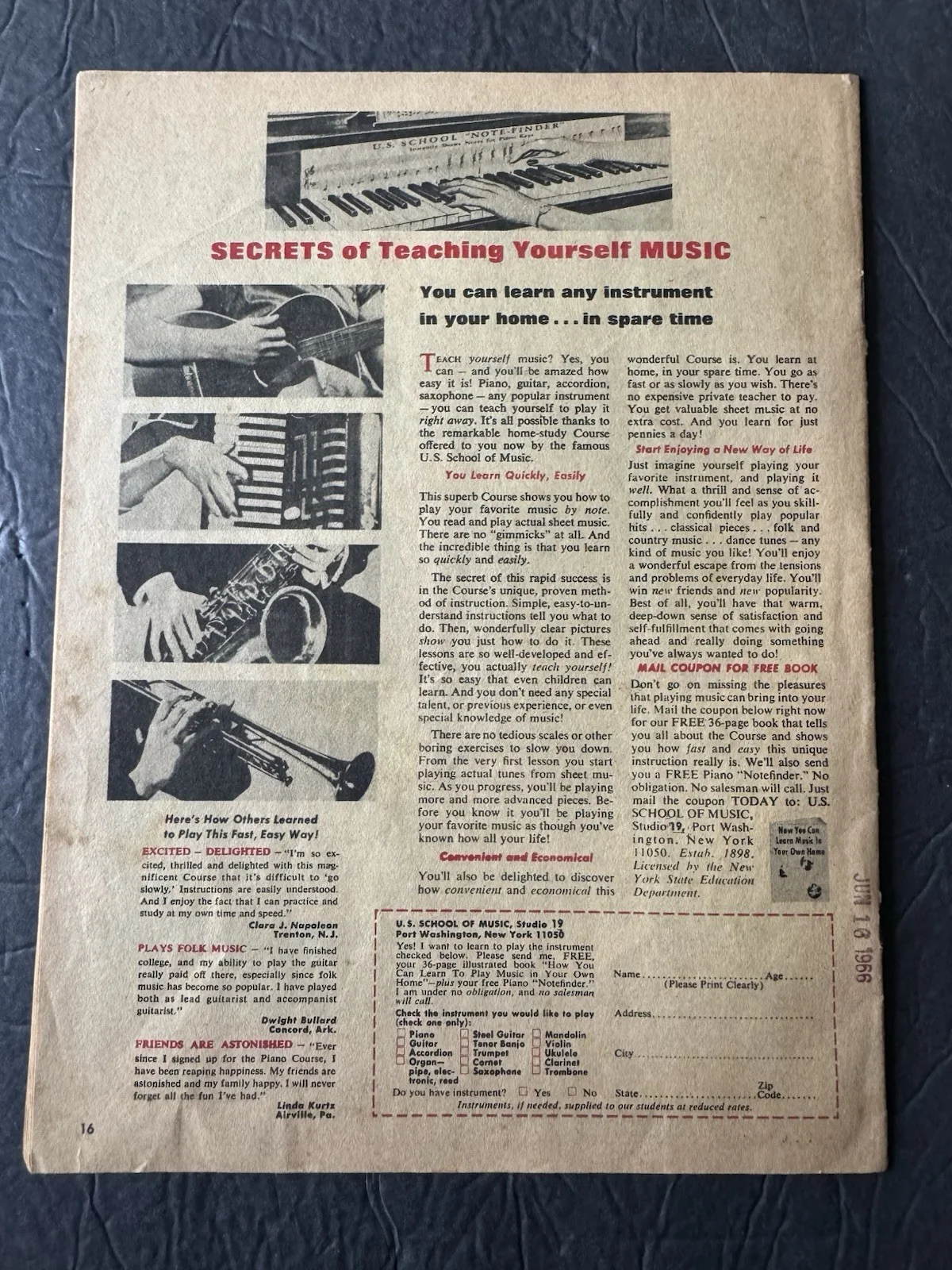 The Beach Boys Mike Love SIGNED Best Songs Magazine 1966 Autograph JSA COA, image 5