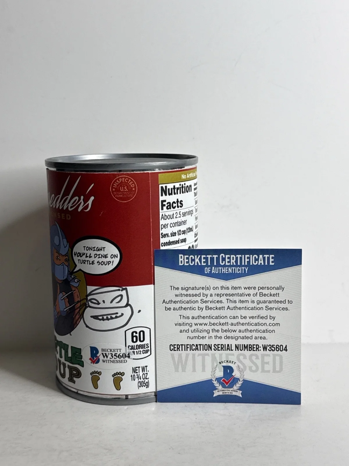 Kevin Eastman — Kevin Eastman Signed Shredder Turtle Soup Can BAS W35604, image 2