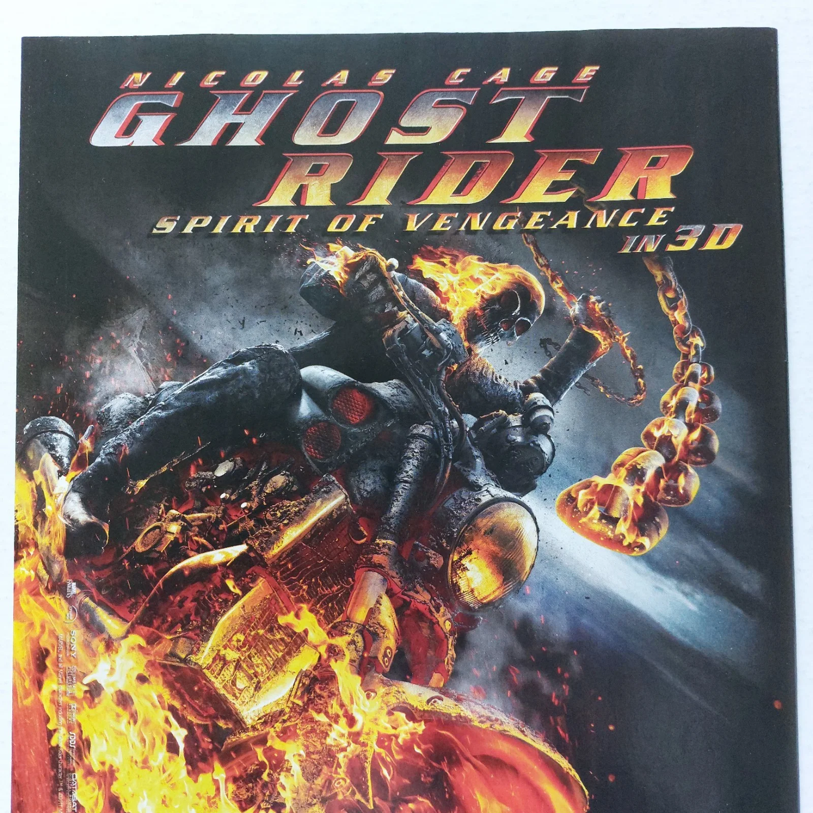 GHOST RIDER Spirit Of Vengeance (Nicholas Cage) - Poster Advert A4 Size, изображение 2