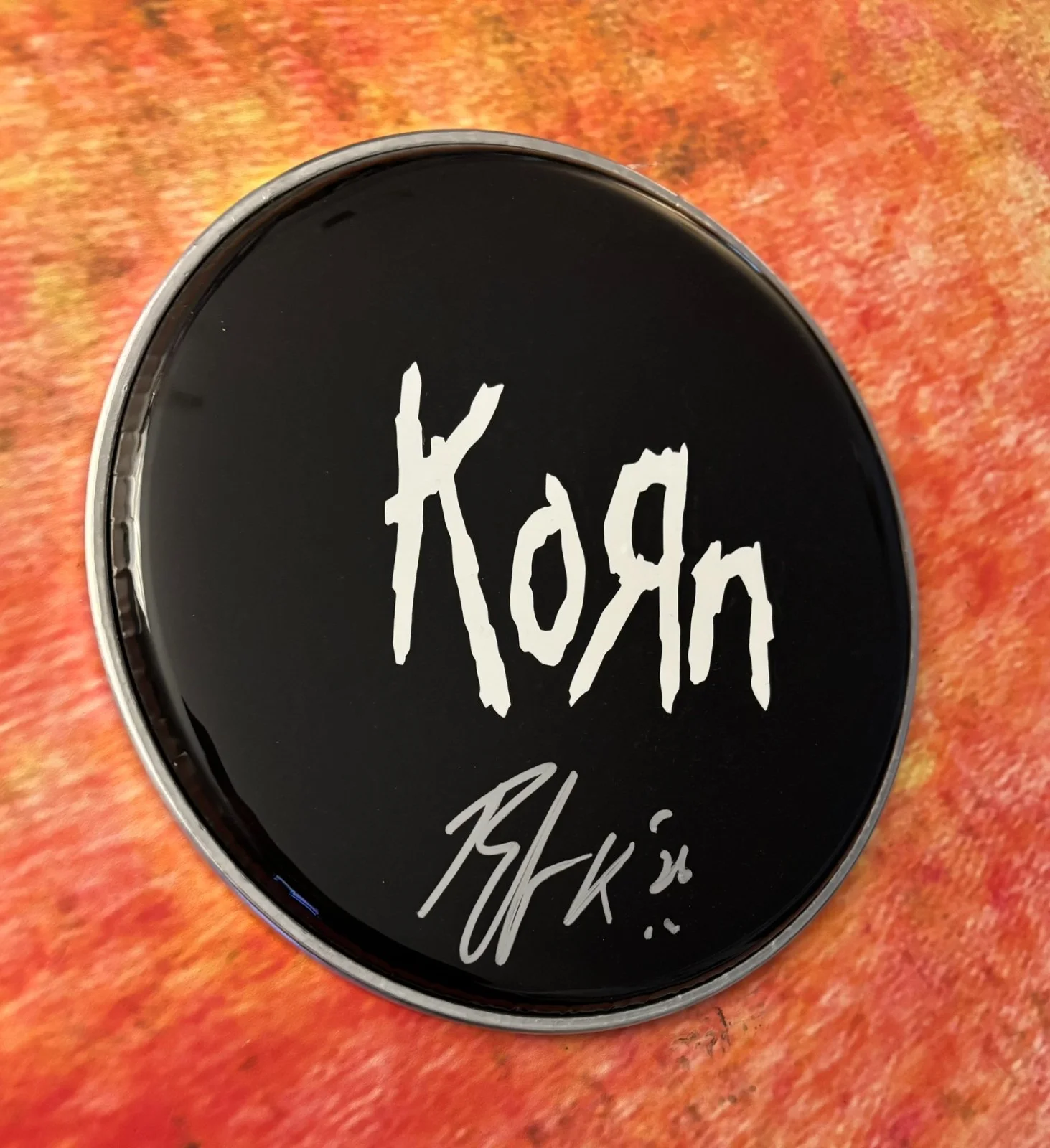 GFA Korn Band Drummer * RAY LUZIER * Signed 10" Drumhead COA, изображение 3
