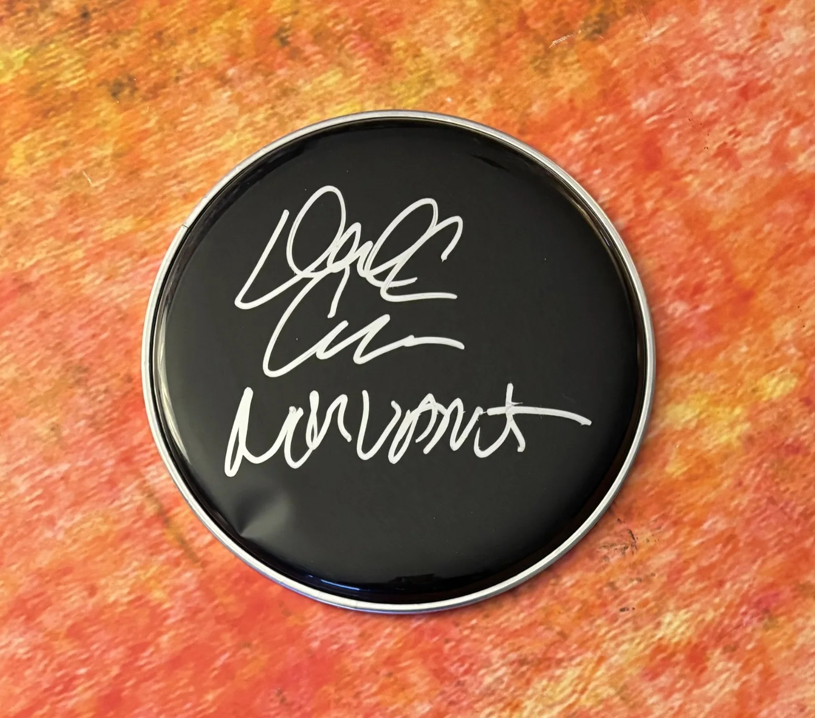 GFA Nirvana Band Drummer * DALE CROVER * Signed 10" Drumhead EXACT PROOF COA, image 2