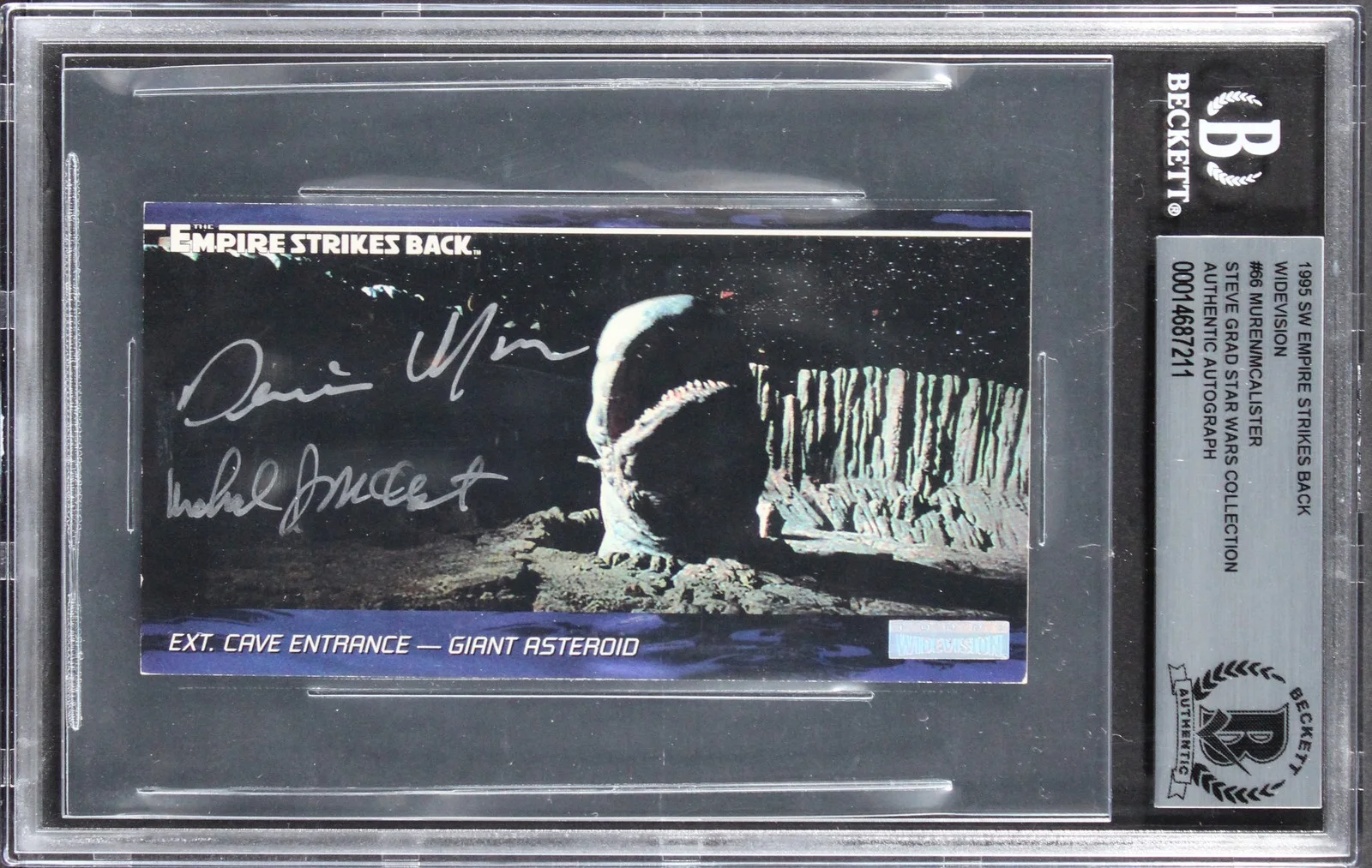 Dennis Muren & Michael J. McAlister — (2) Muren & McAlister Signed 1995 Star Wars ESB Widevision #86 Card BAS Slabbed