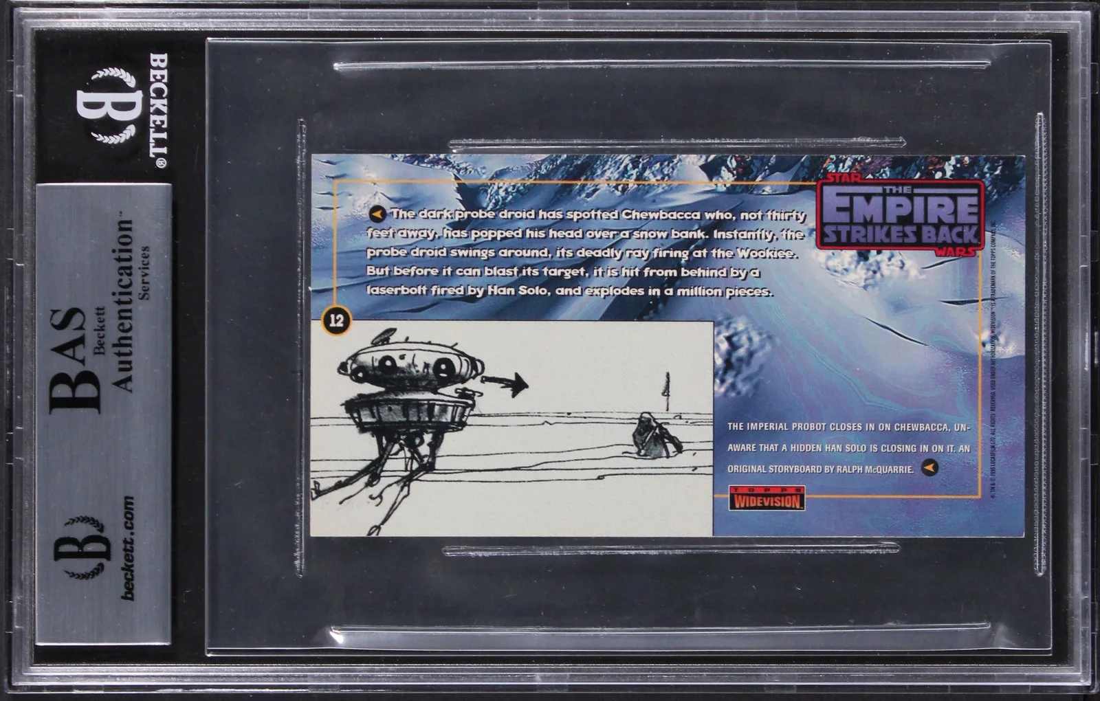 Greg Dupre — Greg Dupre Authentic Signed 1996 Star Wars ESB Widevision #12 Card BAS Slabbed, image 2