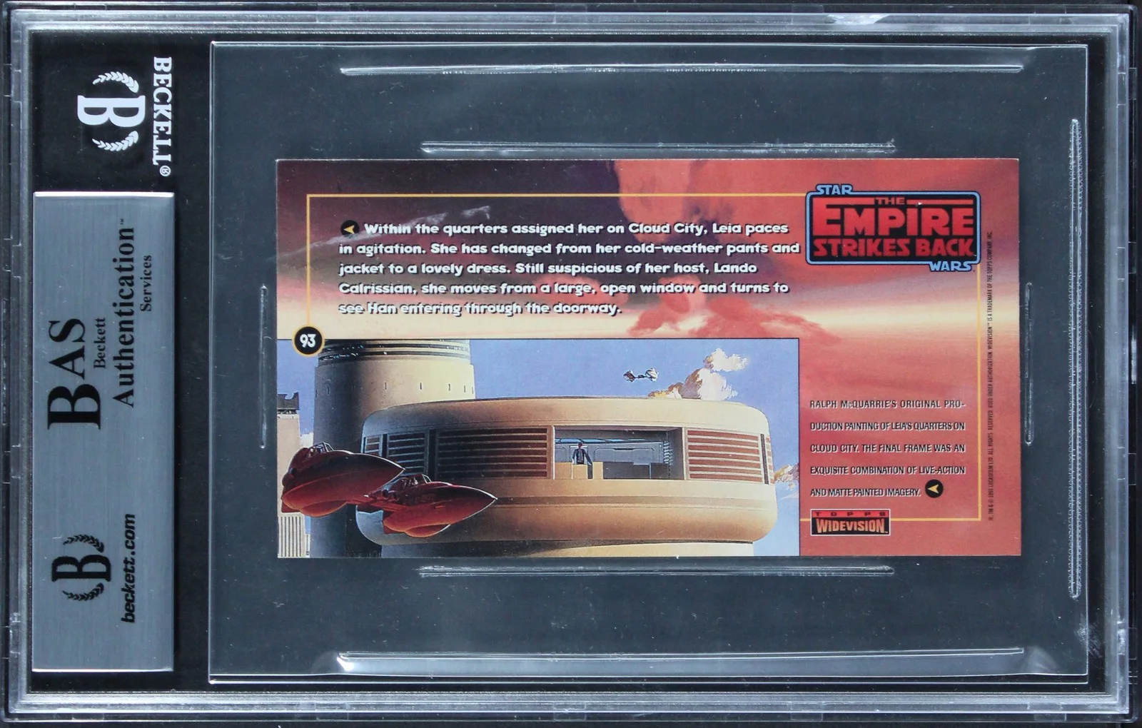 Miki Herman — Miki Herman Authentic Signed 1995 Star Wars ESB Widevision #93 Card BAS Slabbed, image 2