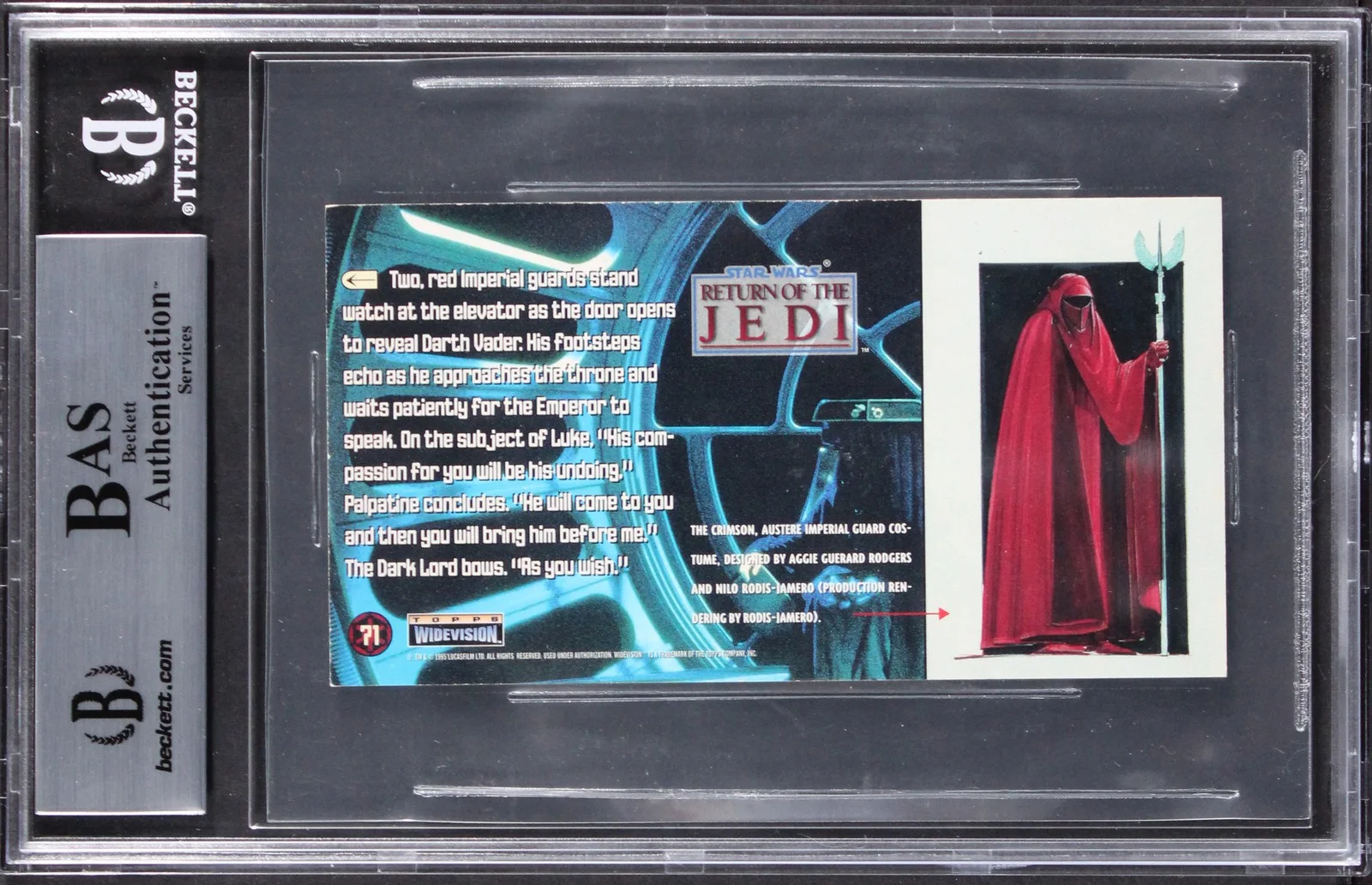 David Prowse, Quentin Pierre — (2) Prowse & Pierre Signed 1996 Star Wars Widevision #71 Card BAS Slabbed, изображение 2