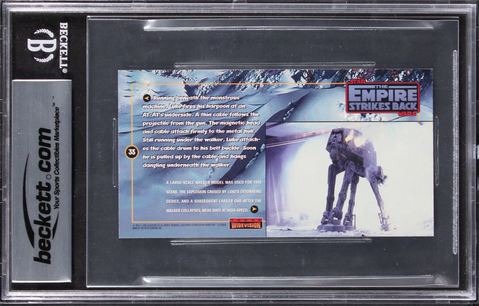 Phil Tippett, Jon Berg, Paul Huston, Ease Owyeung — (5) Tippett +4 Signed 1995 Star Wars ESB Widevision #35 Card Auto 10! BAS Slab, изображение 2