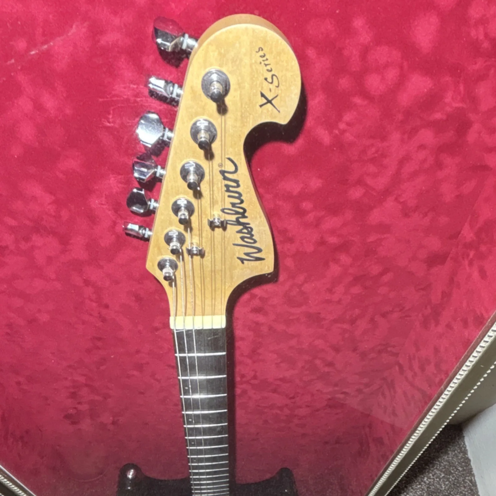 Washburn X Series Signed Black Electric Guitar in Display Case, image 2