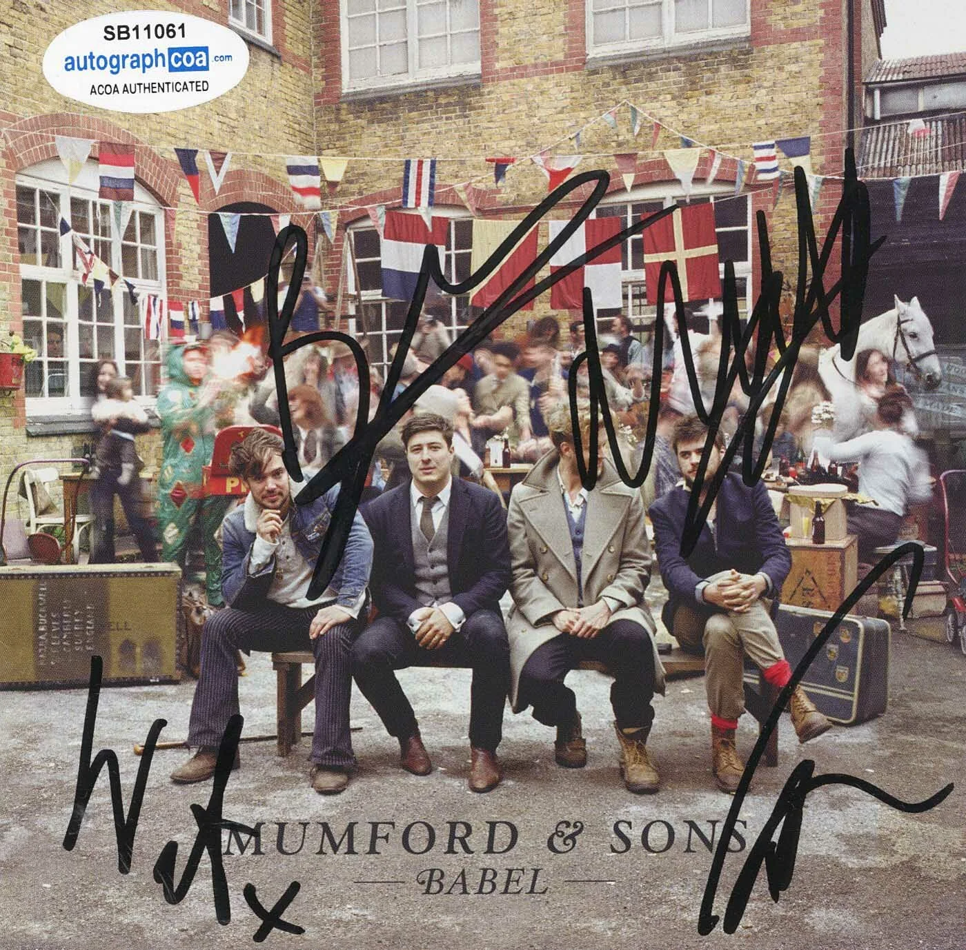 MUMFORD, SONS — Rare MUMFORD & SONS signed "BABEL" Japanese CD ALL 4 MEMBERS Marcus ACOA COA, изображение 4