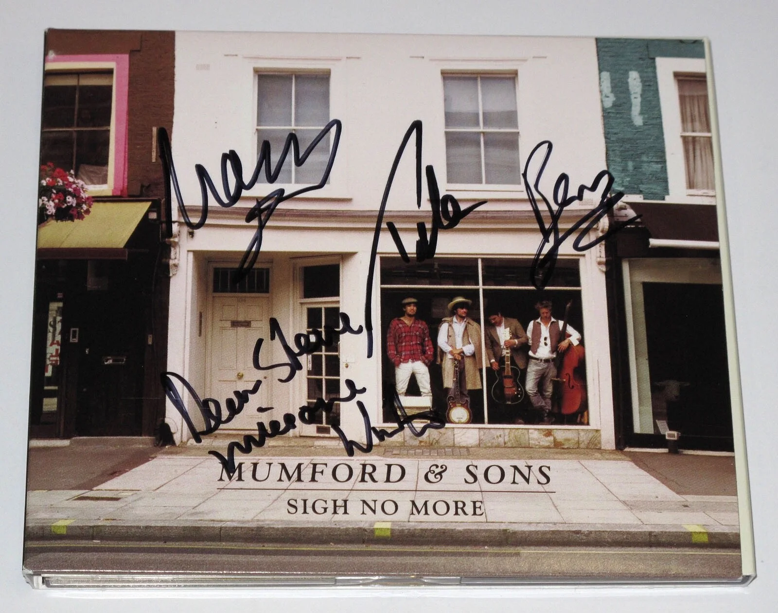 MUMFORD, SONS — Mumford & Sons signed "SIGH NO MORE" CD Case ALL 4 Members PROOF Marcus COA Rare, изображение 2