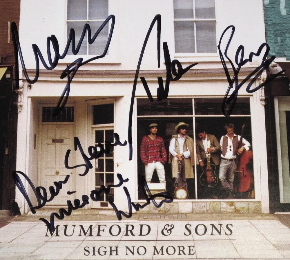 MUMFORD, SONS — Mumford & Sons signed "SIGH NO MORE" CD Case ALL 4 Members PROOF Marcus COA Rare, изображение 3