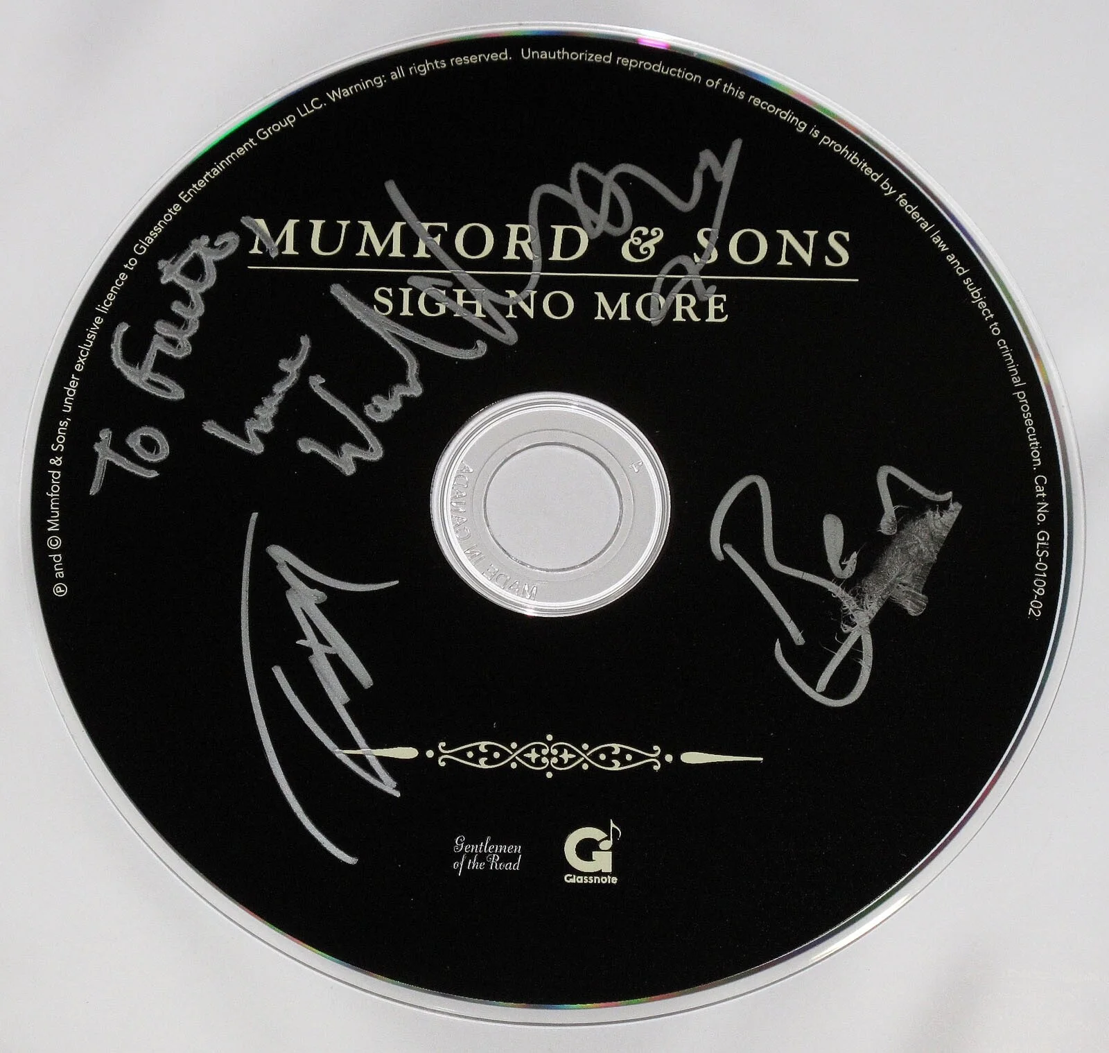 MUMFORD, SONS — Mumford & Sons signed "SIGH NO MORE" CD All 4 Members PROOF Rare COA, изображение 3