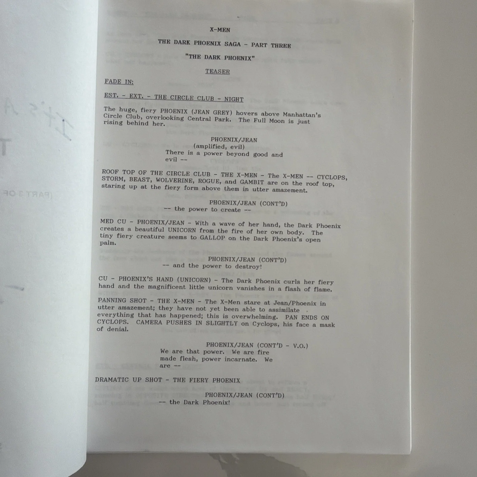Larry Parr — THE X-MEN THE DARK PHOENIX ITS A MUTANT WORLD SCRIPT SIGNED LARRY PARR 1/250, image 4
