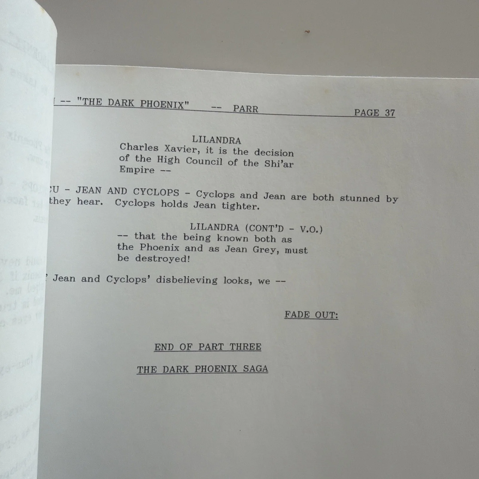 Larry Parr — THE X-MEN THE DARK PHOENIX ITS A MUTANT WORLD SCRIPT SIGNED LARRY PARR 1/250, image 5