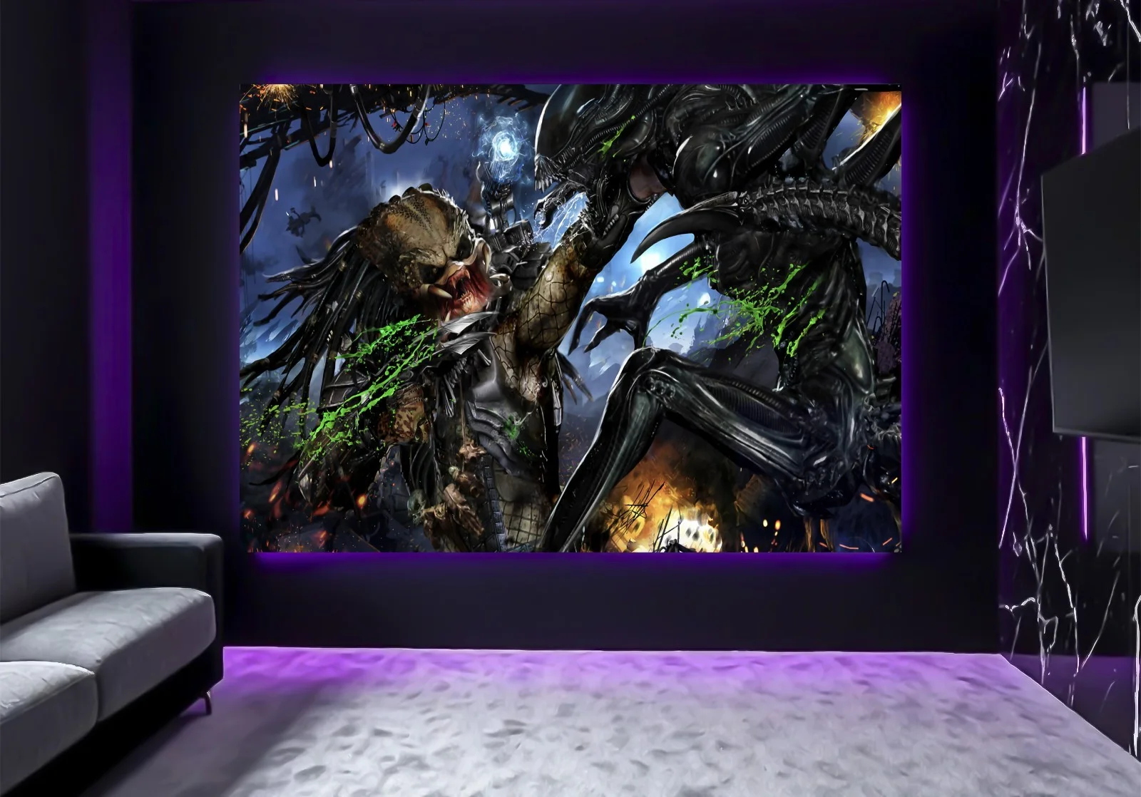 Large A0 A1 A2 A3 A4 A5 Alien Vs Predator Battle Movie Wall Art Poster, изображение 2