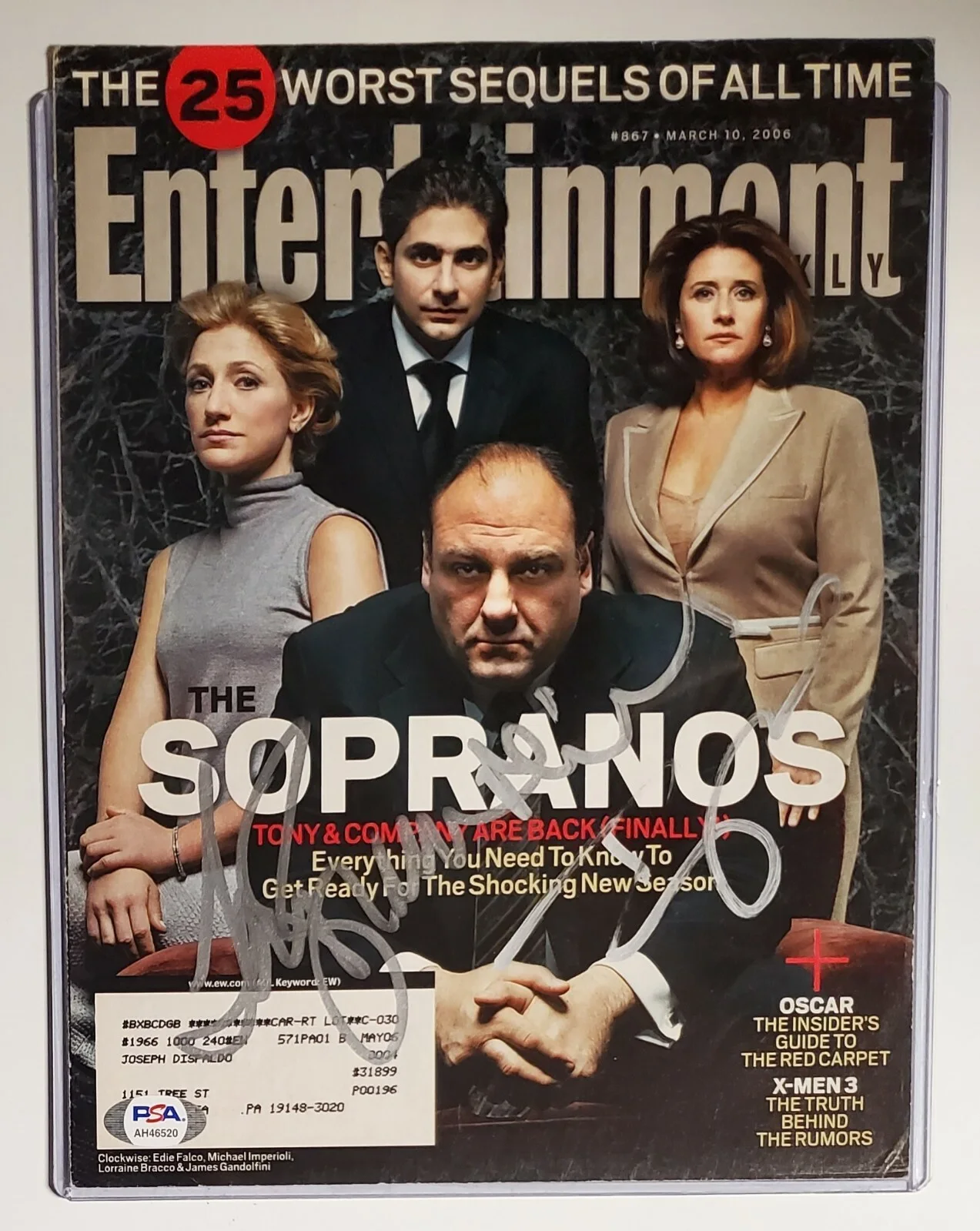 The Sopranos Cast — Sopranos Cast Lot of Signed Items (JSA & PSA certified) 7 Celebrities Autograph, image 2