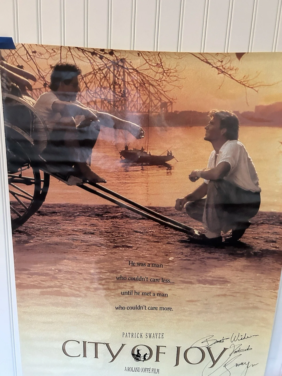 City Of Joy 27x40 Autographed Best Wishes Patrick Swayze Movie Poster Signed, изображение 2