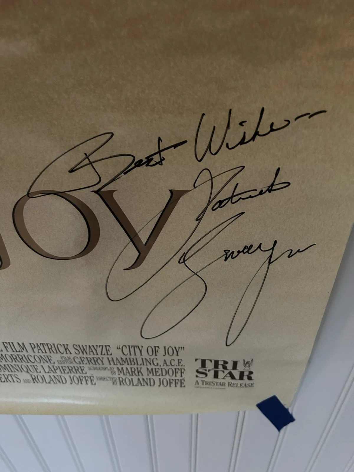 City Of Joy 27x40 Autographed Best Wishes Patrick Swayze Movie Poster Signed, изображение 4