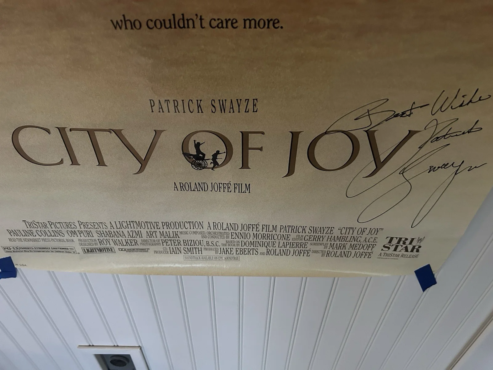 City Of Joy 27x40 Autographed Best Wishes Patrick Swayze Movie Poster Signed, изображение 5