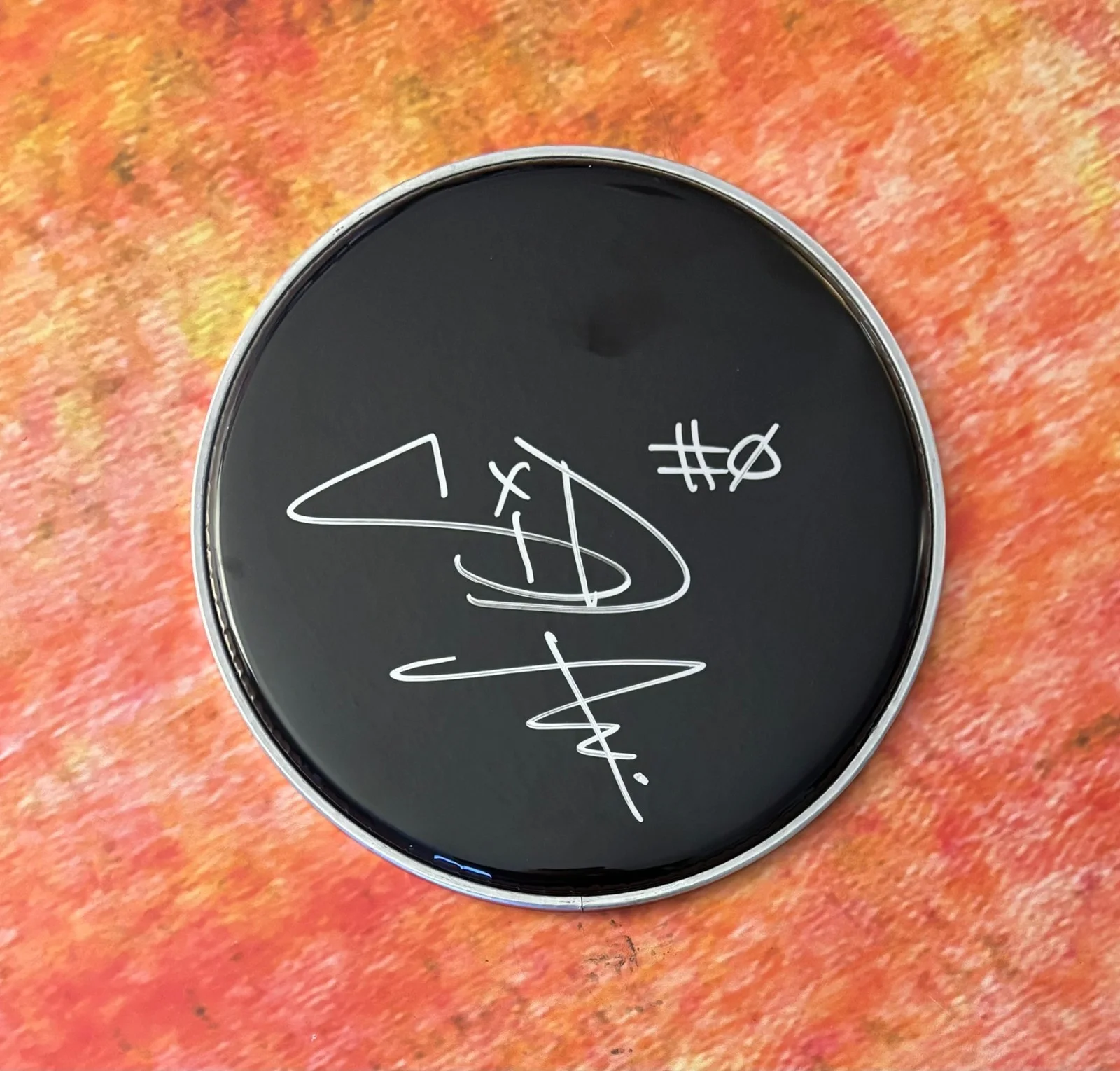 GFA Slipknot DJ Band * SID WILSON * Signed 10" Drumhead PROOF COA, image 2