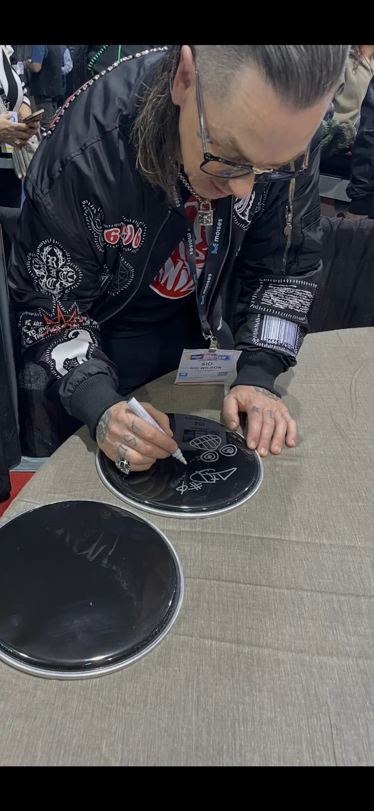 GFA Slipknot DJ Band * SID WILSON * Signed 10" Drumhead PROOF COA, image 3