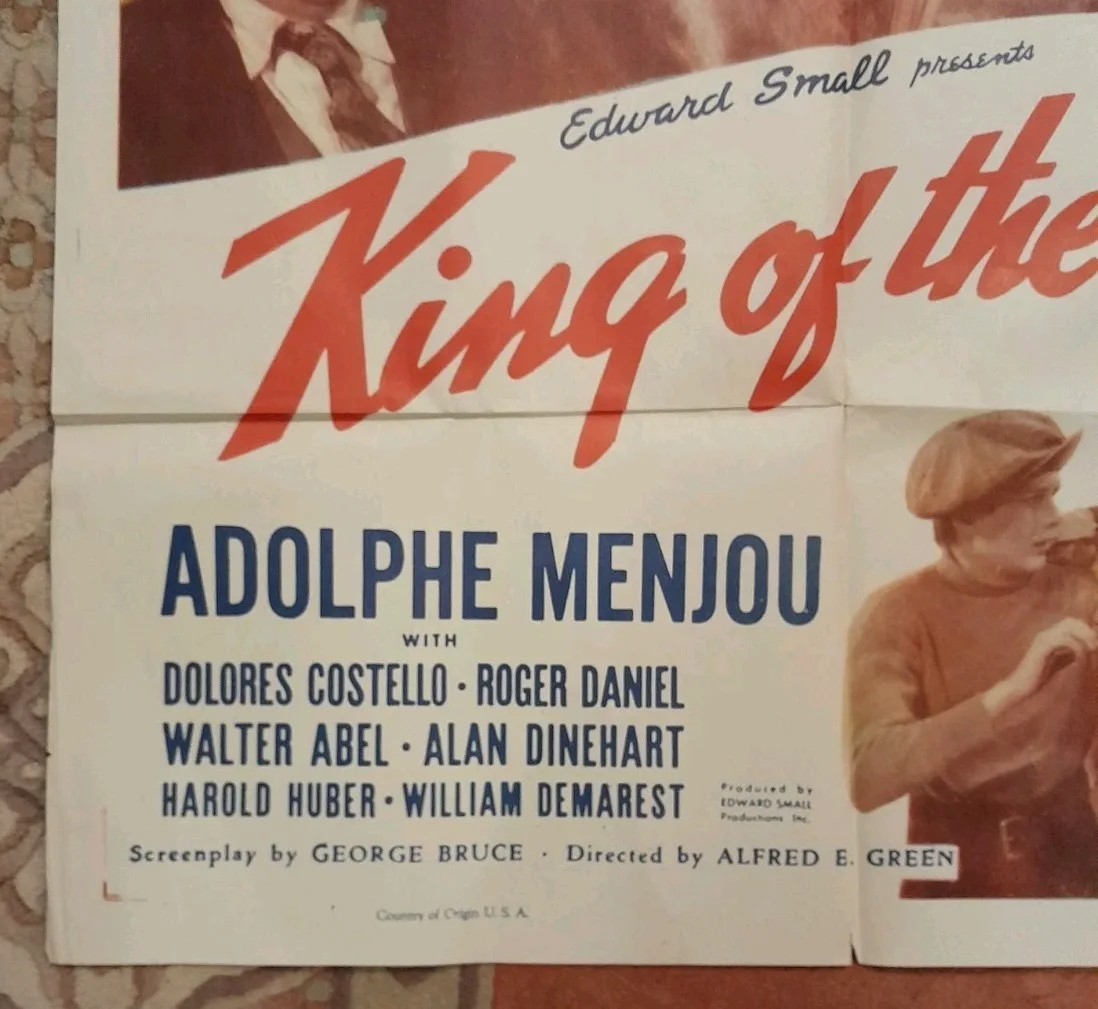 Vintage American Film Poster Edward Smalls King Of The Turf Adophe Menjou, изображение 2