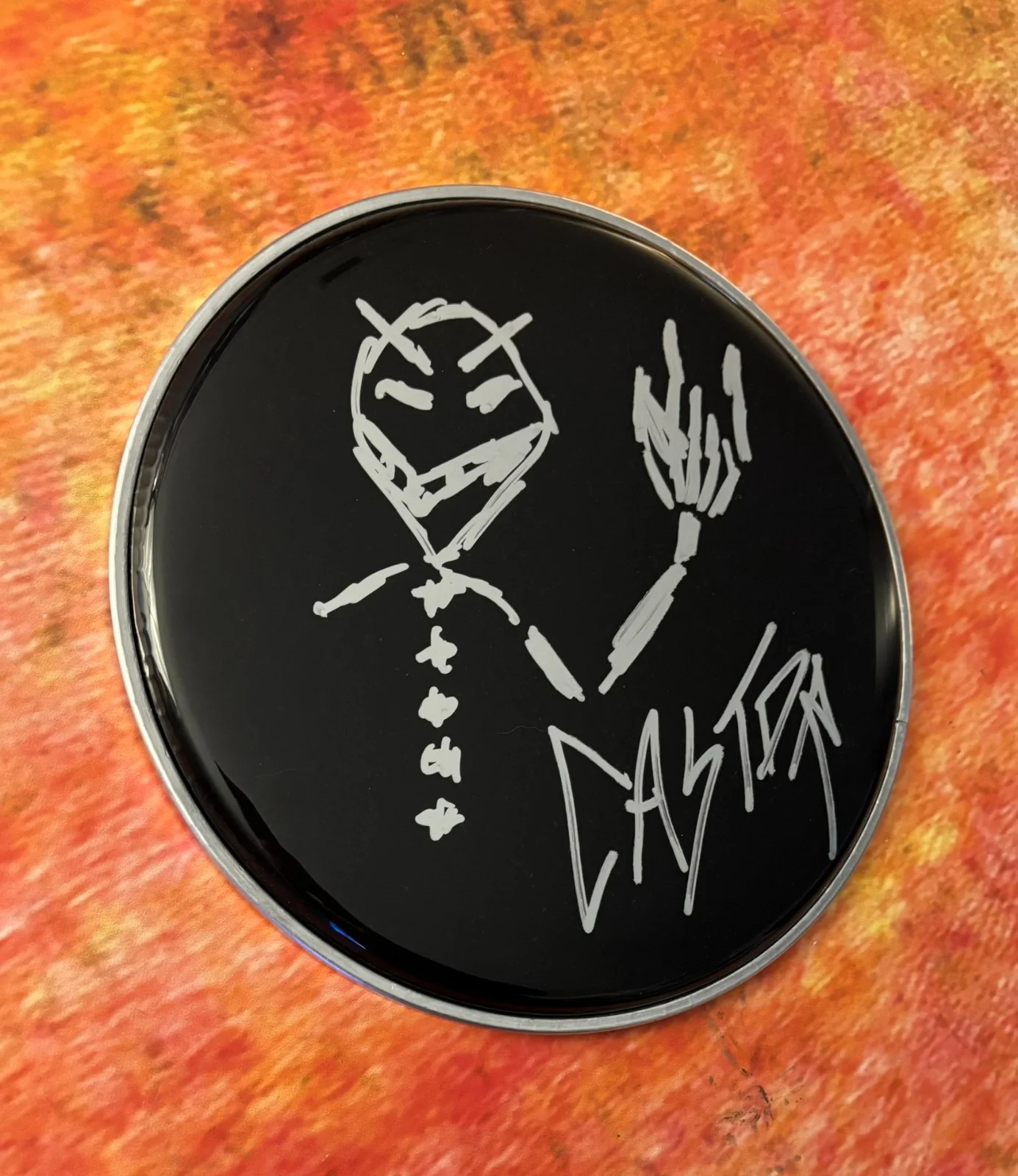 GFA James Hetfield Son Drummer * CASTOR HETFIELD * Signed 10" Drumhead COA, image 3