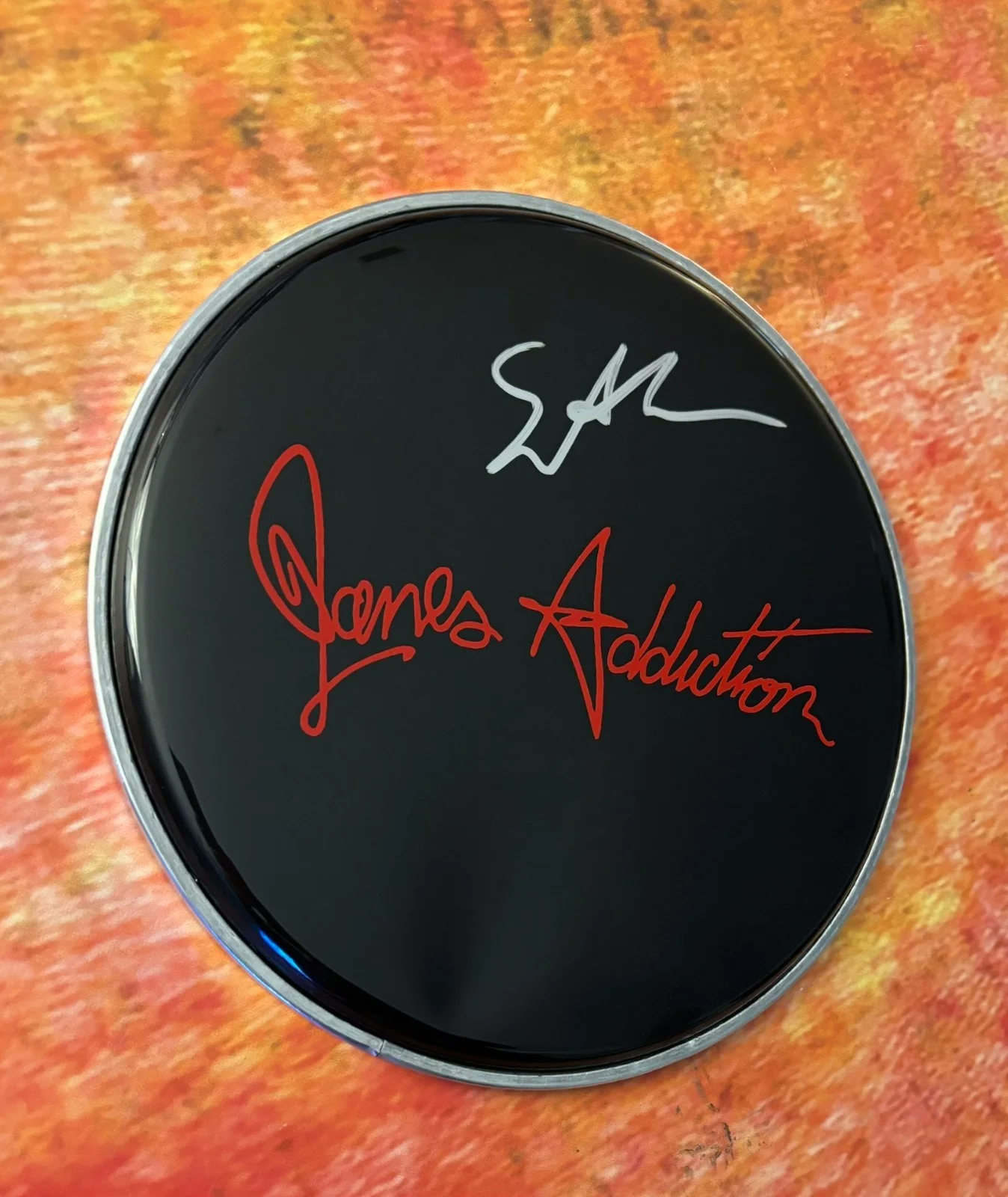 GFA Jane's Addiction Drummer * STEPHEN PERKINS * Signed 10" Drumhead S8 COA, image 4