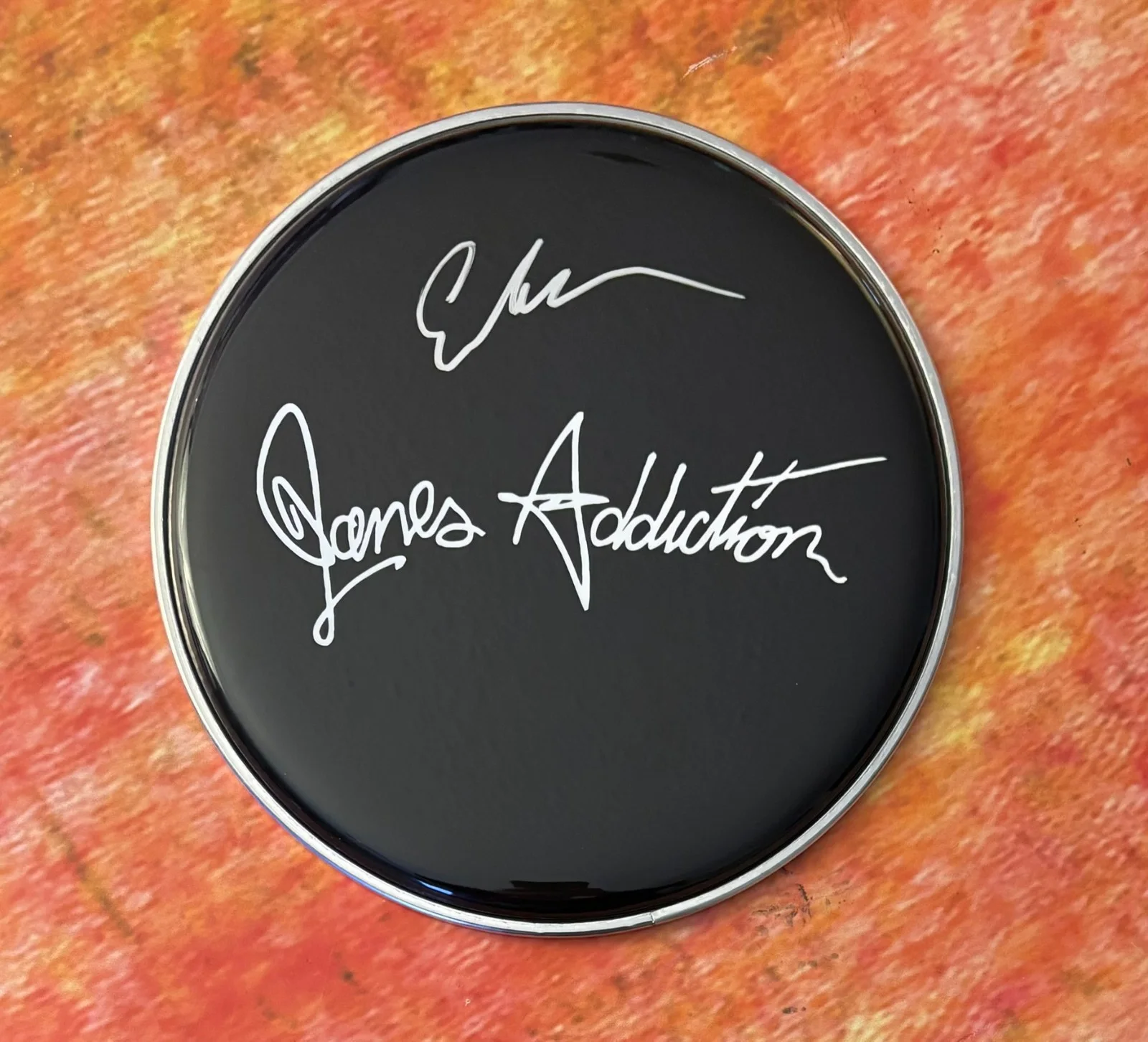 GFA Jane's Addiction Drummer * STEPHEN PERKINS * Signed 10" Drumhead S7 COA, image 3