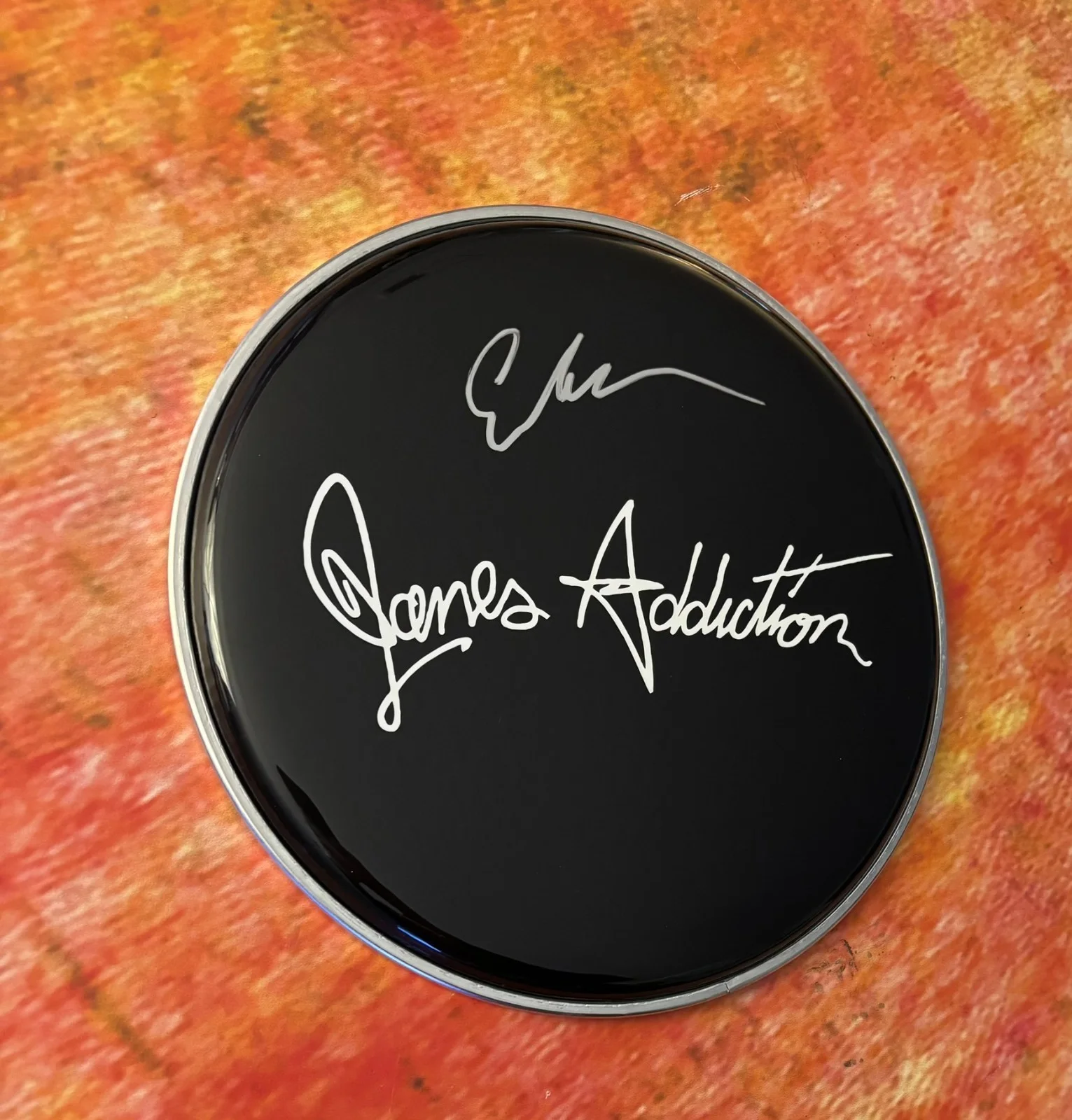 GFA Jane's Addiction Drummer * STEPHEN PERKINS * Signed 10" Drumhead S7 COA, image 4